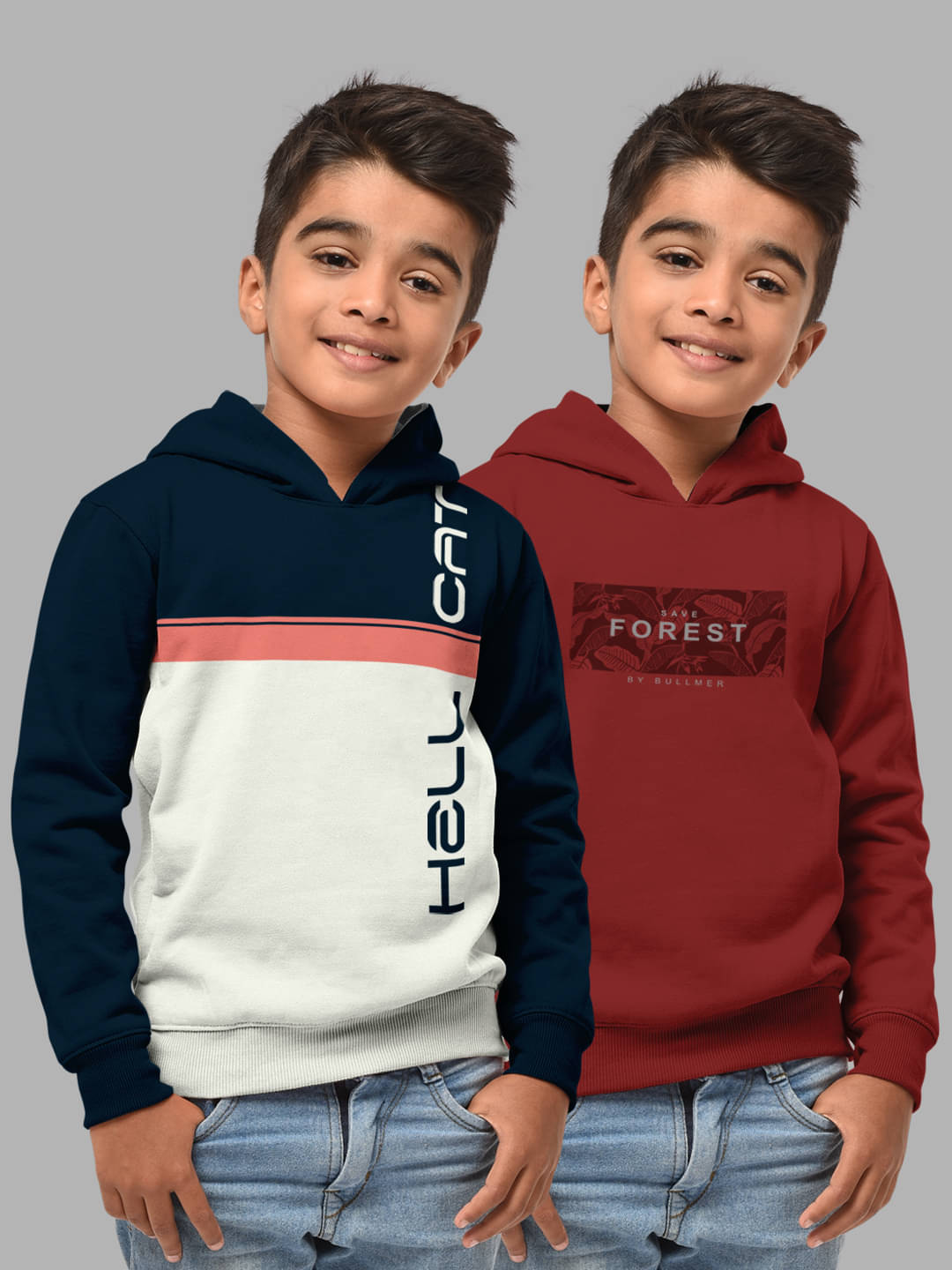     			HELLCAT Pack of 2 Boys Cotton Blend Sweatshirt ( Multicolor4 )