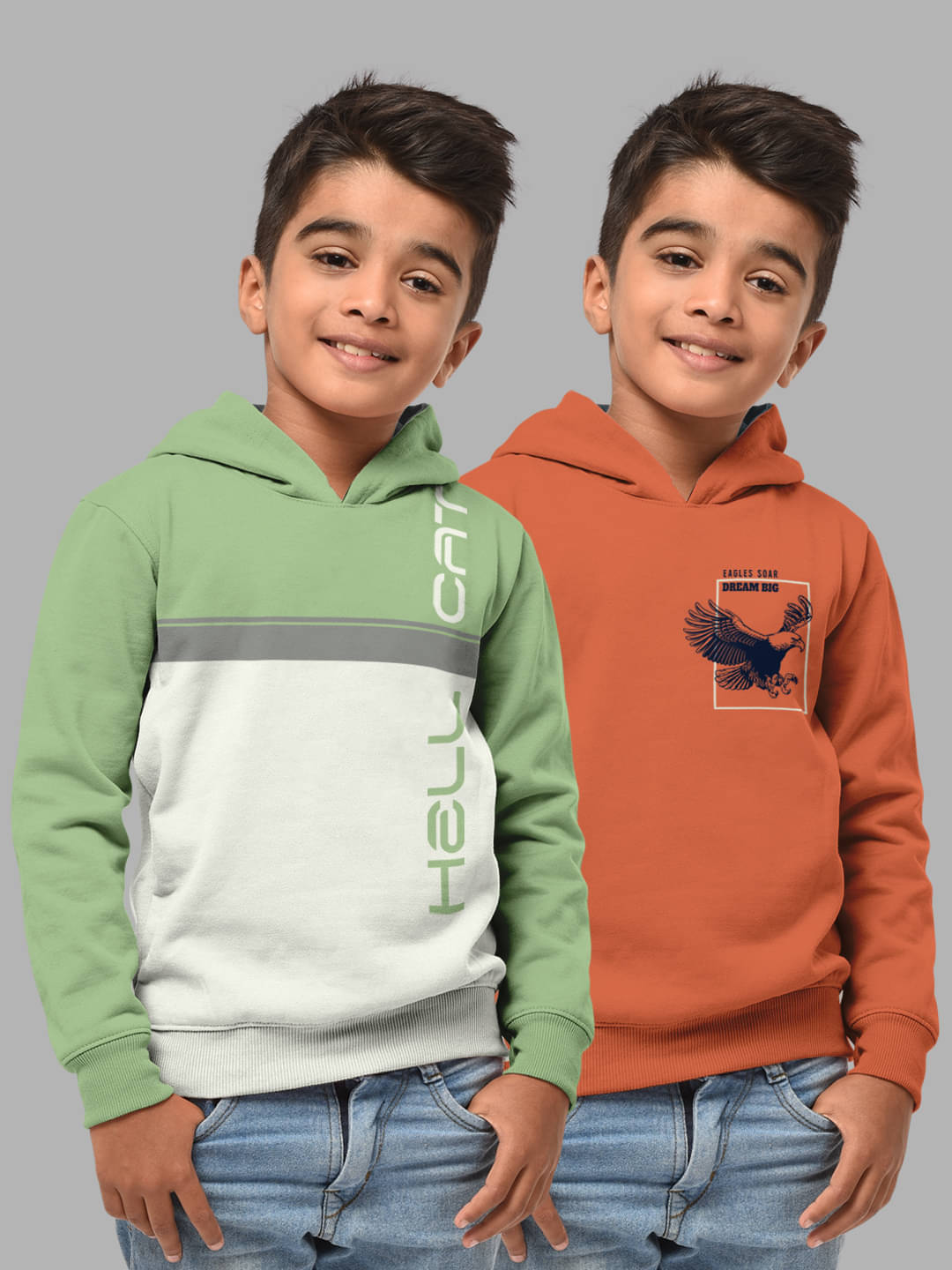     			HELLCAT Pack of 2 Boys Cotton Blend Sweatshirt ( Multicolor2 )