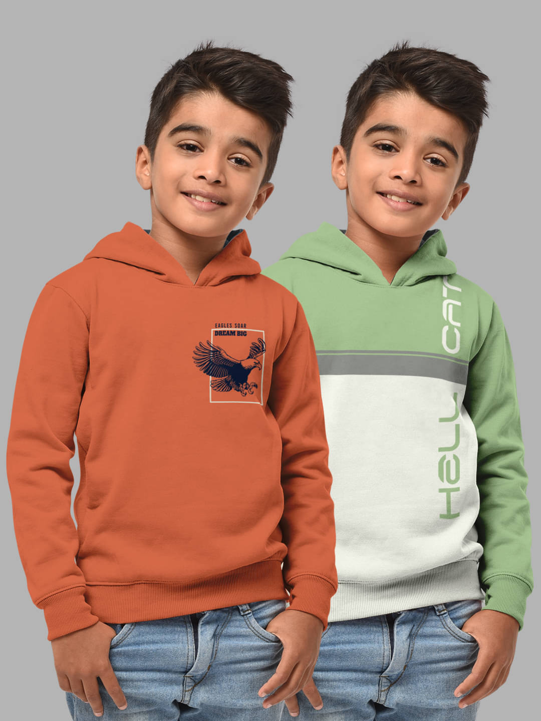     			HELLCAT Pack of 2 Boys Cotton Blend Sweatshirt ( Multicolor3 )