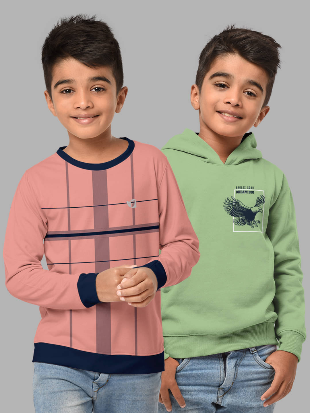     			HELLCAT Pack of 2 Boys Cotton Blend Sweatshirt ( Multicolor4 )