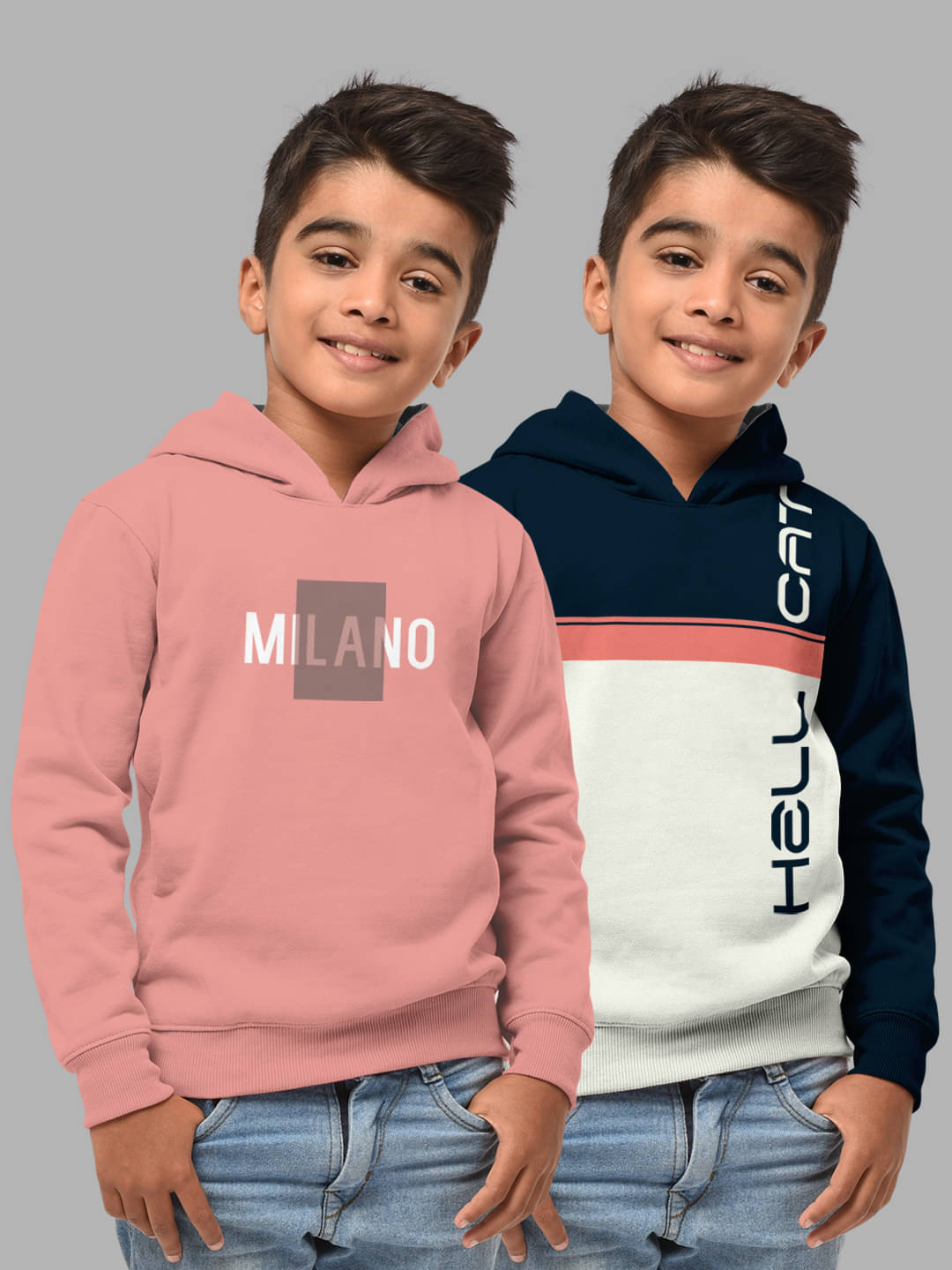     			HELLCAT Pack of 2 Boys Cotton Blend Sweatshirt ( Multicolor2 )