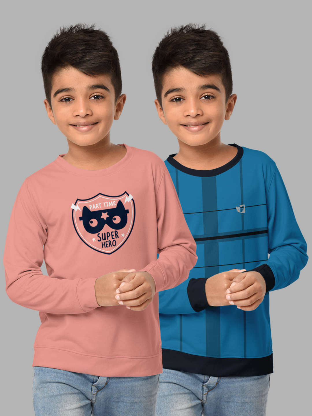     			HELLCAT Pack of 2 Boys Cotton Blend Sweatshirt ( Multicolor3 )