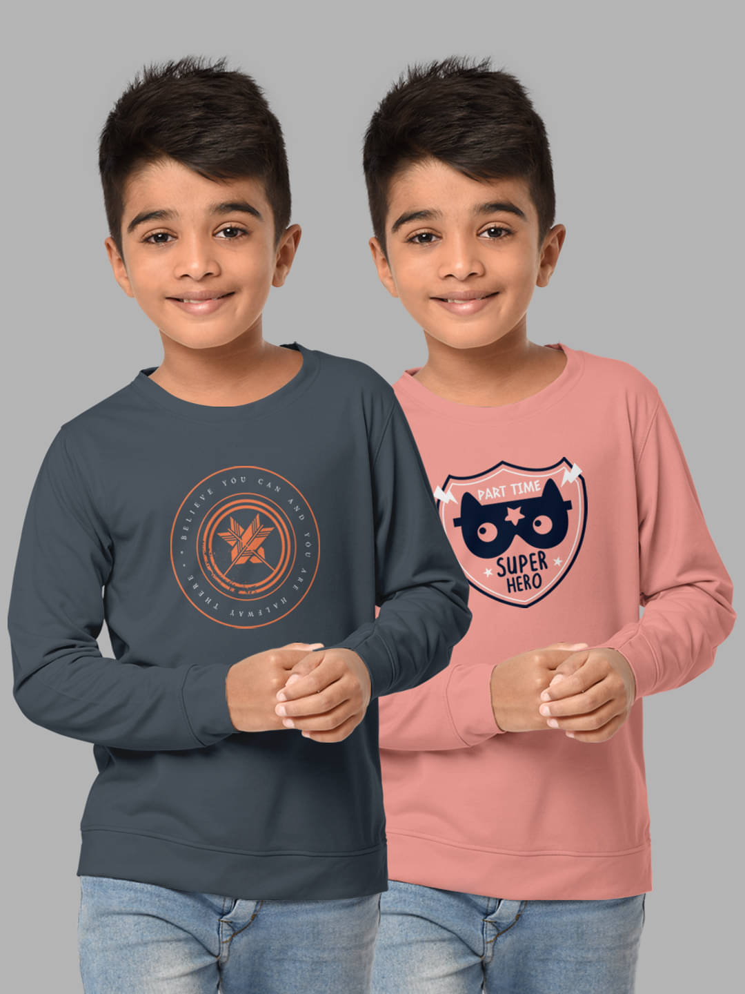     			HELLCAT Pack of 2 Boys Cotton Blend Sweatshirt ( Multicolor4 )