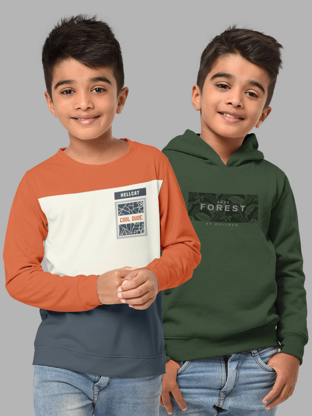     			HELLCAT Pack of 2 Boys Cotton Blend Sweatshirt ( Multicolor )