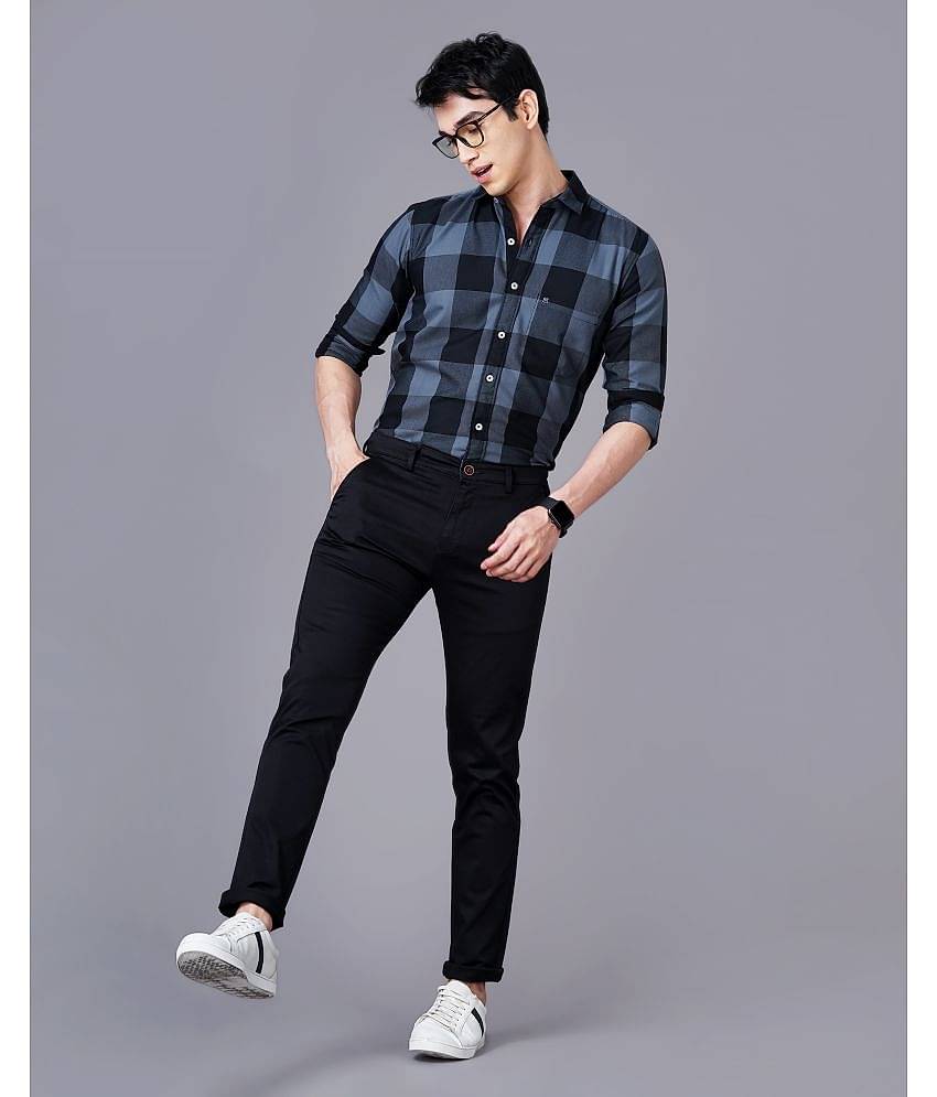 Paul Street - Blue Cotton Slim - Fit Men's Trousers ( Pack of 1 )