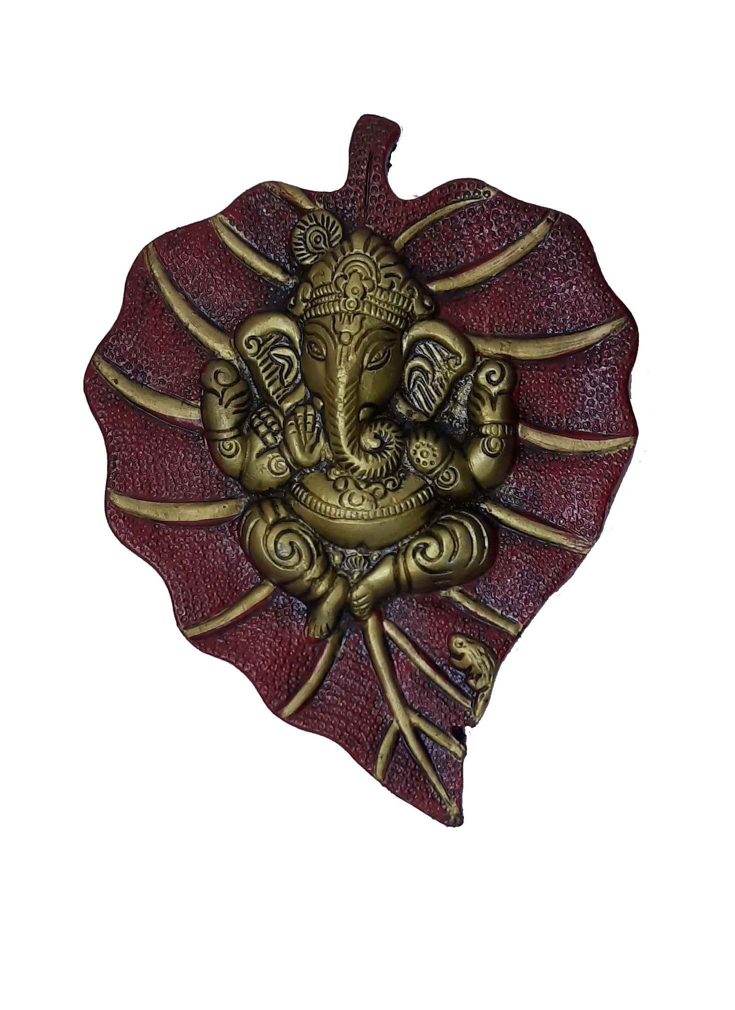 Spherulemuster Pan Patta Ganesh Wall Hanging Aluminium Ganesha Idol 19 cms - Pack of 1