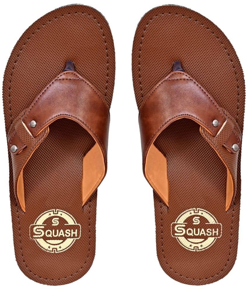 Squash - Brown Men's Thong Flip Flop
