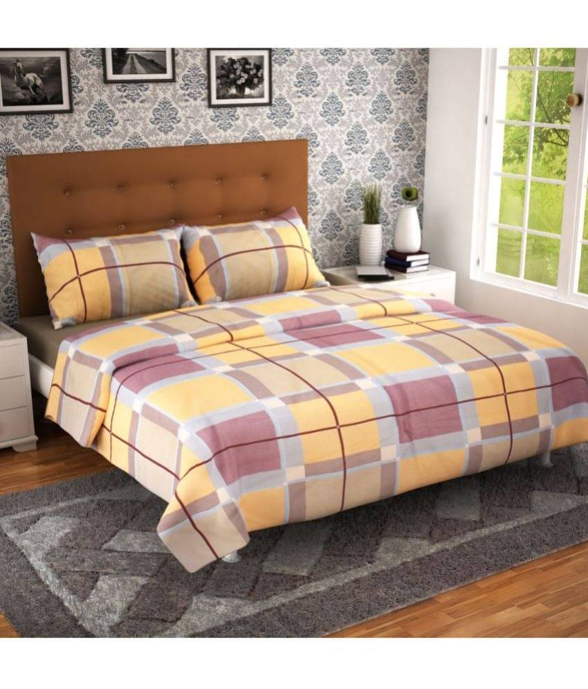     			elite india Glace Cotton Queen Bedsheet ( Multicolor )