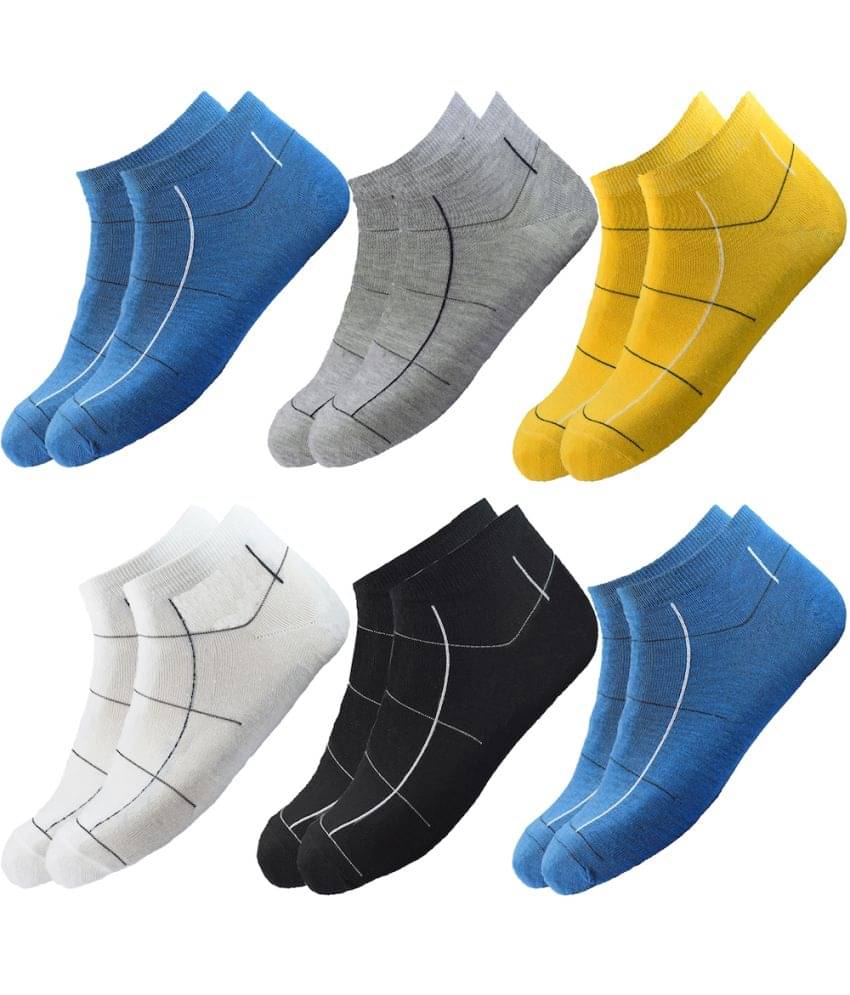 hicode - Blended Men's Checks Multicolor Ankle Length Socks ( Pack of 6 ) hicode - Blended Men's Checks Multicolor Ankle Length Socks ( Pack of 6 )