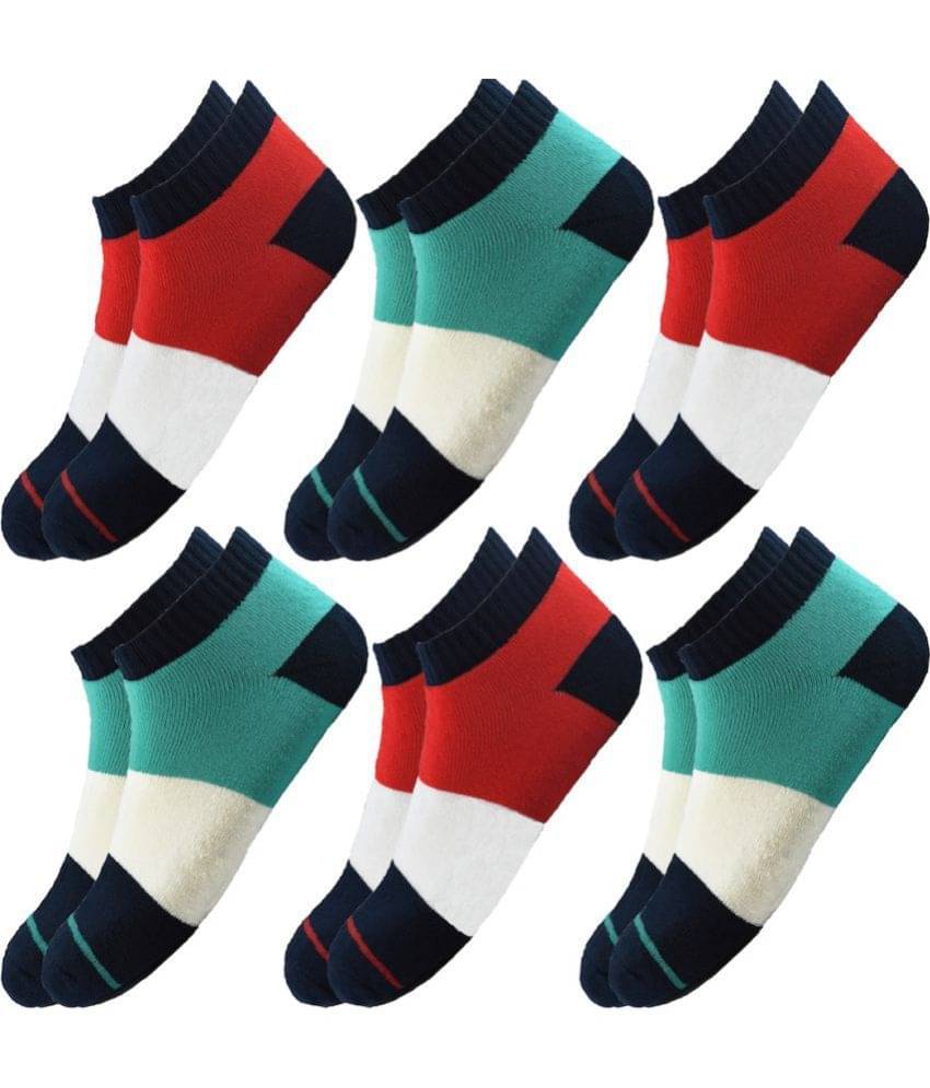 hicode - Blended Men's Colorblock Multicolor Ankle Length Socks ( Pack of 6 ) hicode - Blended Men's Colorblock Multicolor Ankle Length Socks ( Pack of 6 )