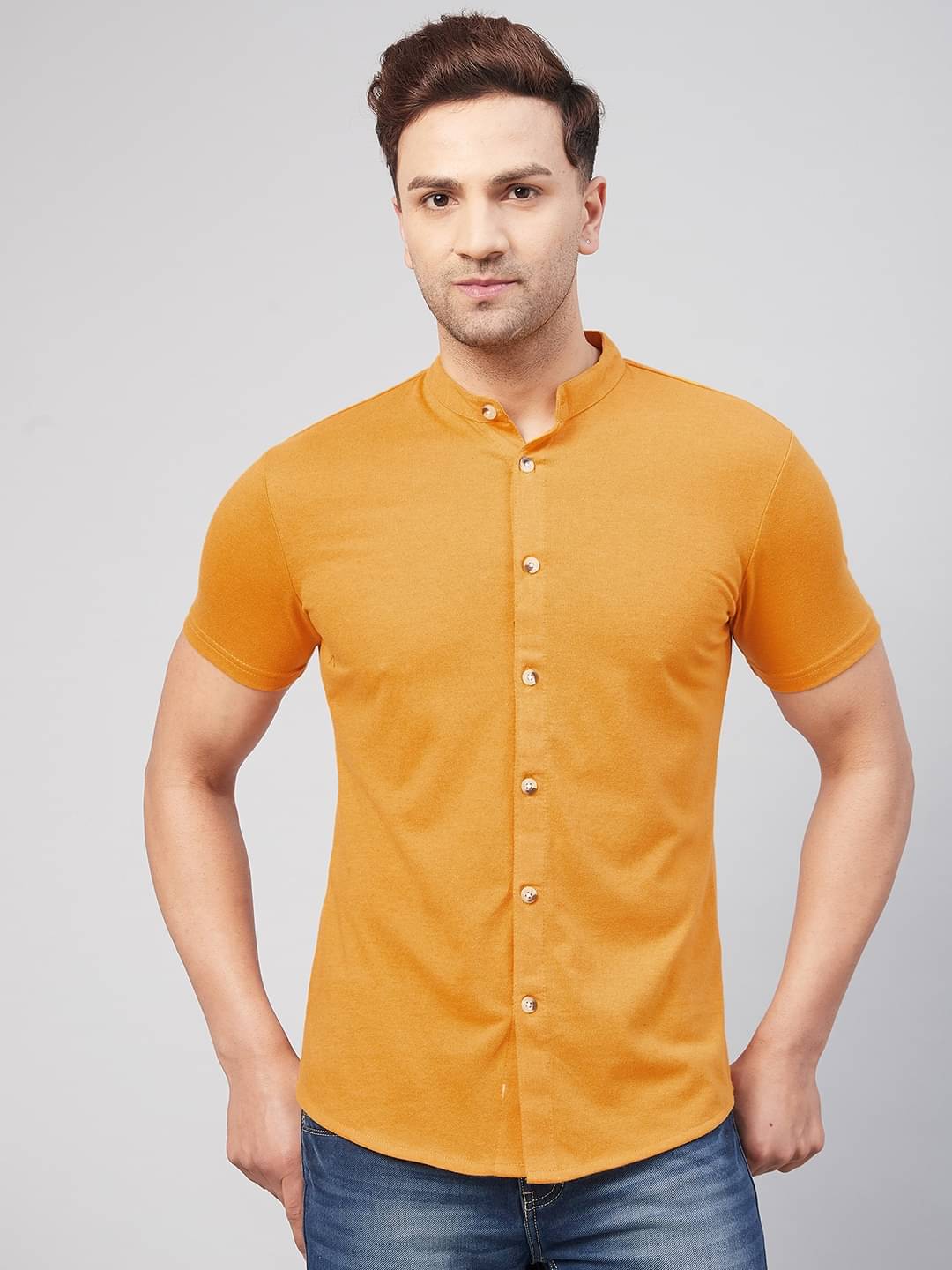     			Gritstones - Yellow Cotton Blend Regular Fit Men's Casual Shirt ( Pack of 1 )