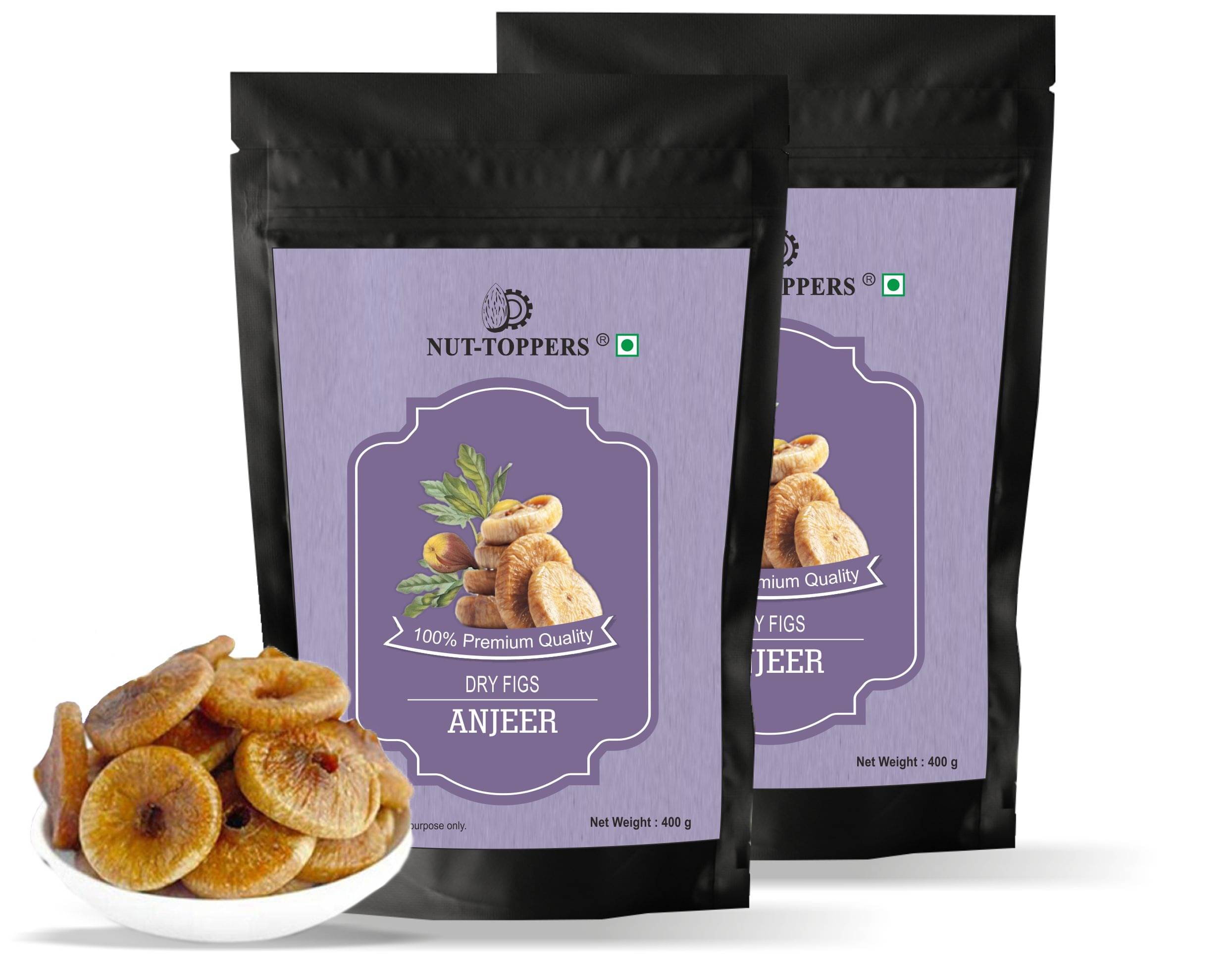     			Nut Toppers Dry Figs Anjeer, 800g (400g x 2)