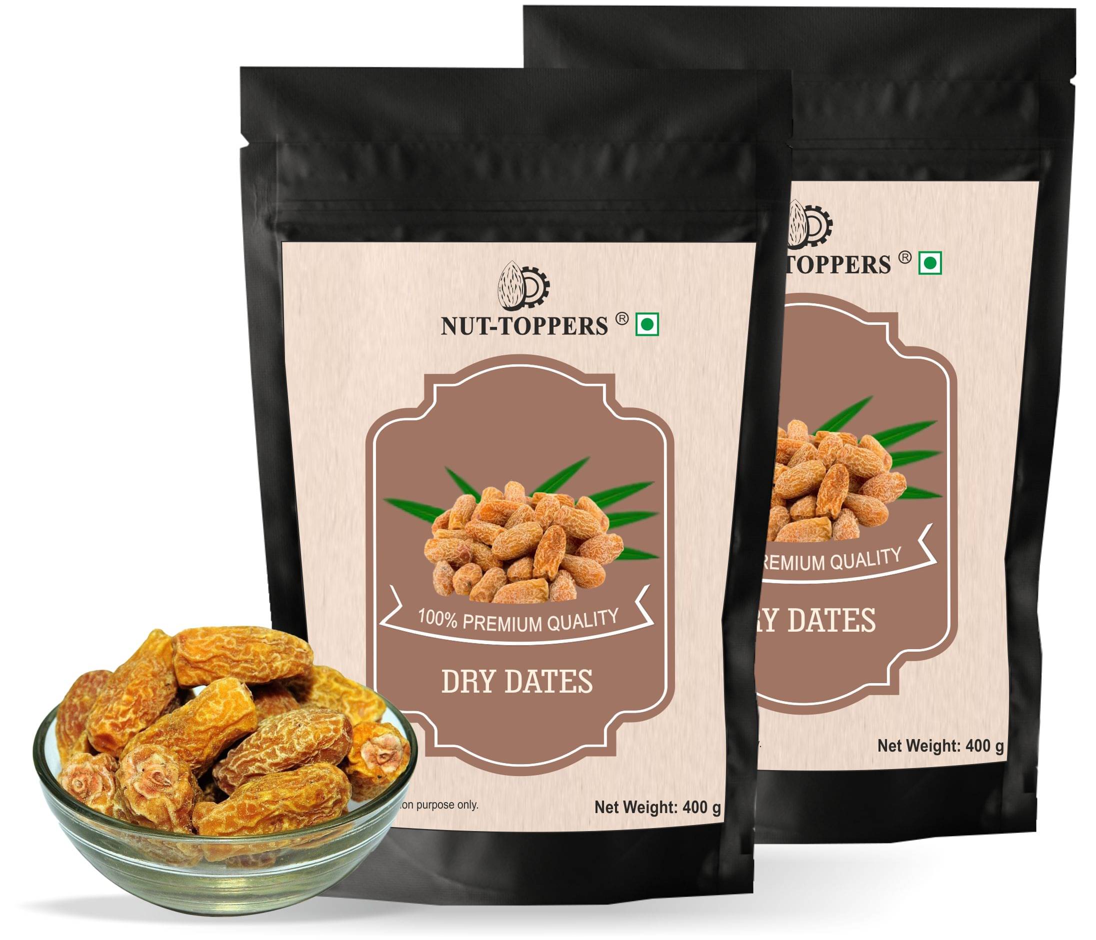     			Nut Toppers Premium Dry Dates (yellow), 400g (400g x 2)