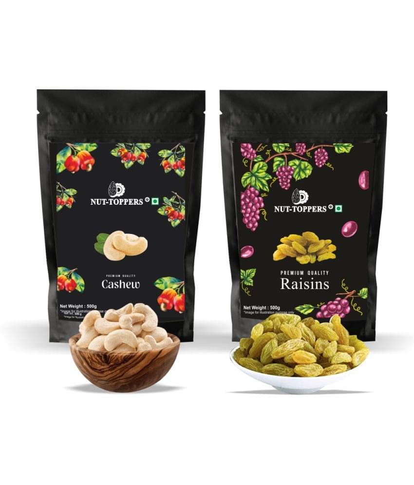     			Nut Toppers Premium Dry Fruits Combo Pack, (Cashew 500g + Raisins 500g)-1kg