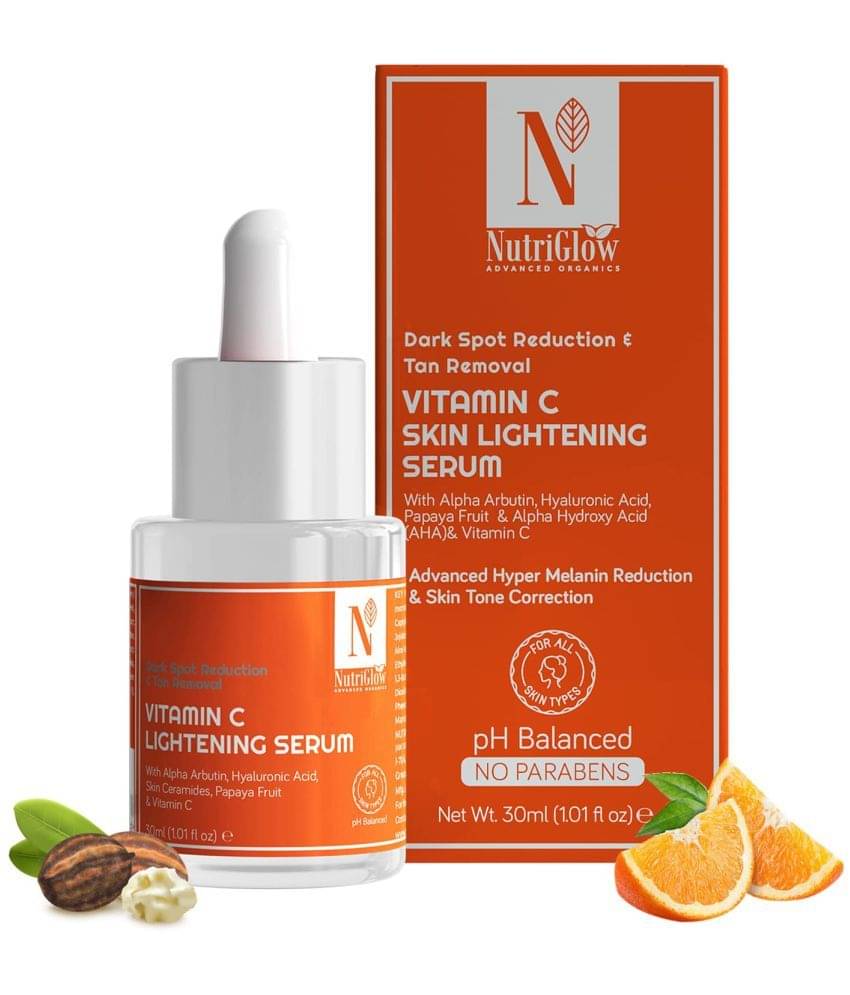NutriGlow Advanced Organics Vitamin C Skin Lightening Serum with Hyaluronic Acid, 30ml NutriGlow Advanced Organics Vitamin C Skin Lightening Serum with Hyaluronic Acid, 30ml