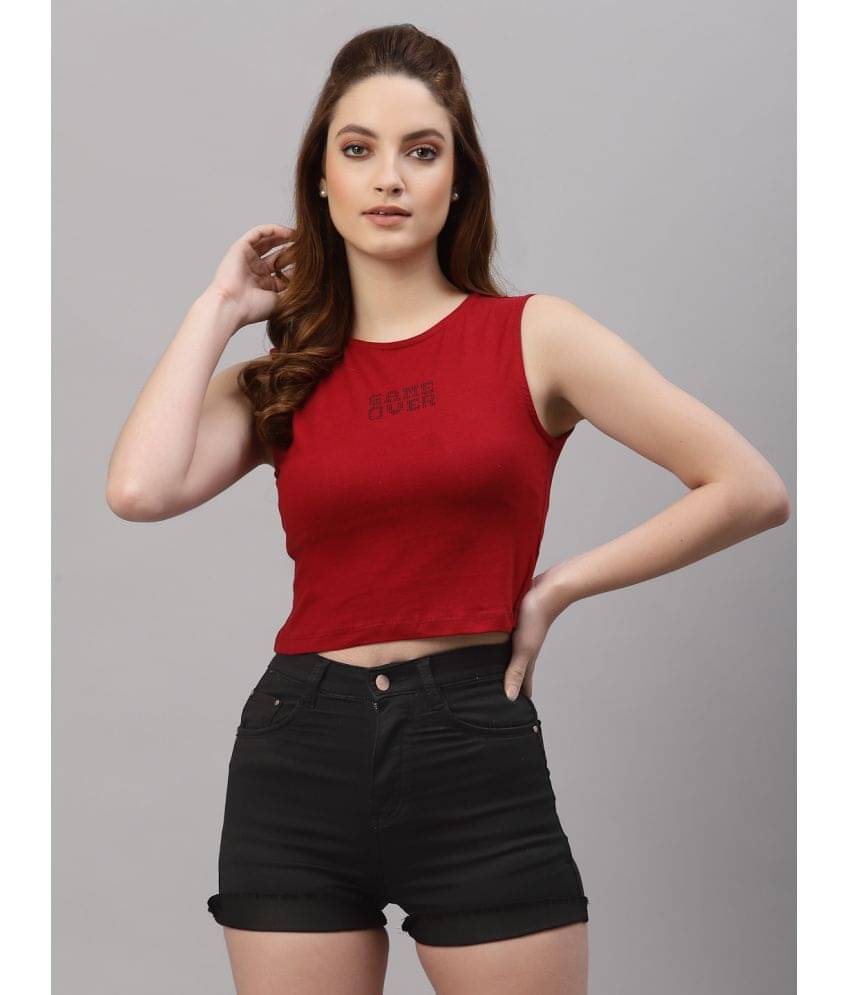     			Rigo Women's Cotton Crop Top ( Red )