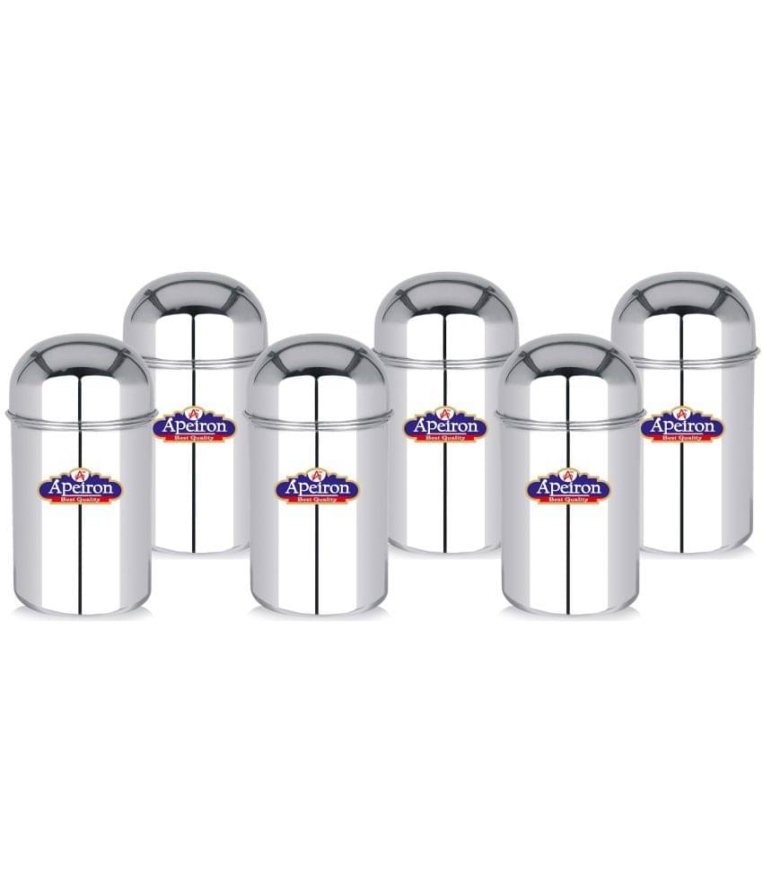     			APEIRON - Steel Silver Tea/Coffee/Sugar Container ( Set of 6 - 750 )