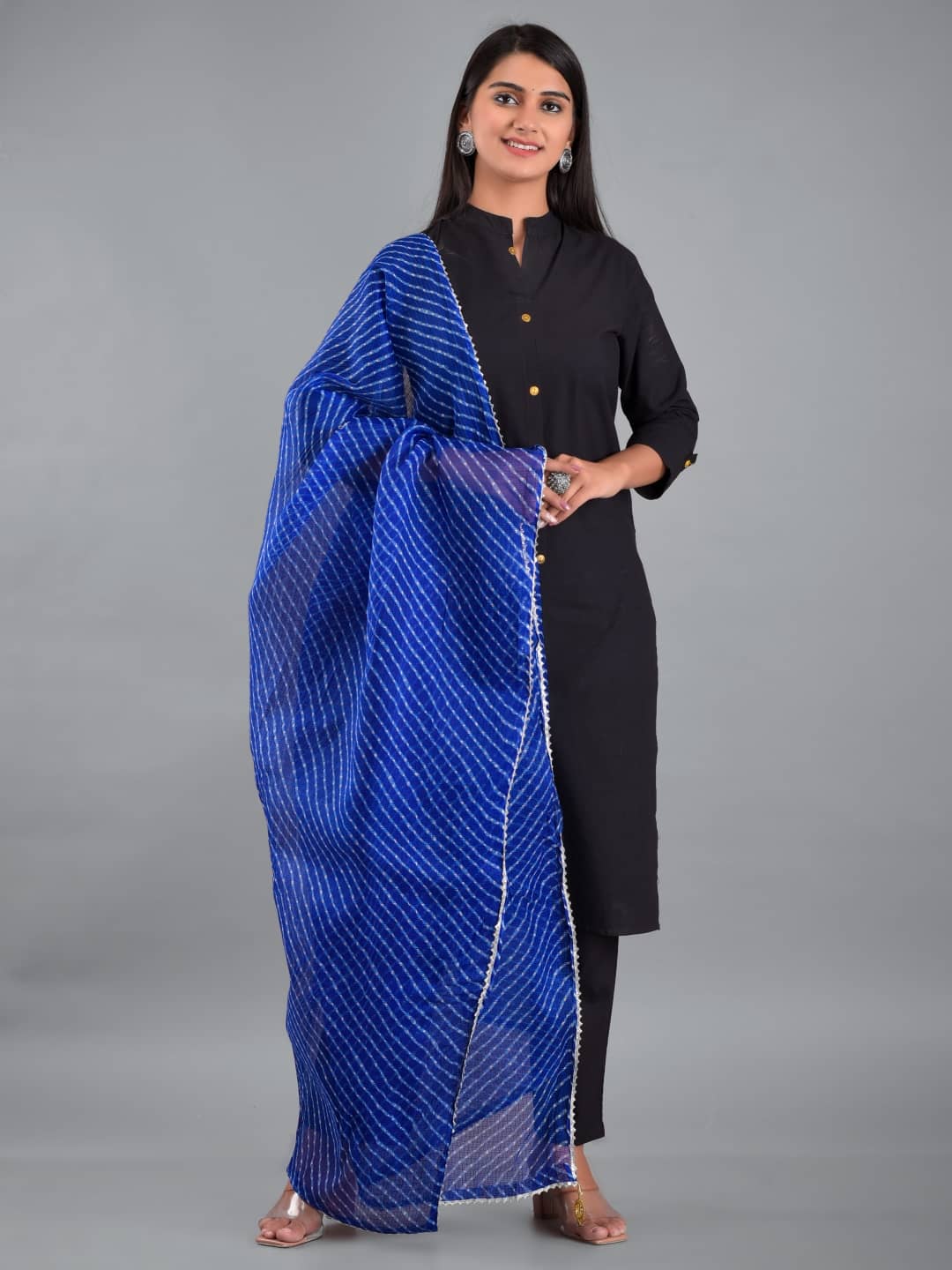 Apratim - Blue Cotton Women's Dupatta - ( Pack of 1 ) - Dupattas & Shawls | Buy online on ZillyBuy