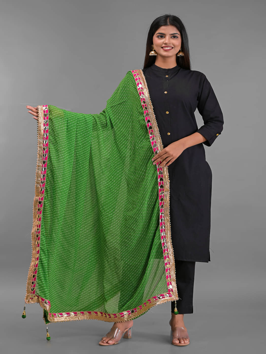     			Apratim - Green Georgette Women's Dupatta - ( Pack of 1 )