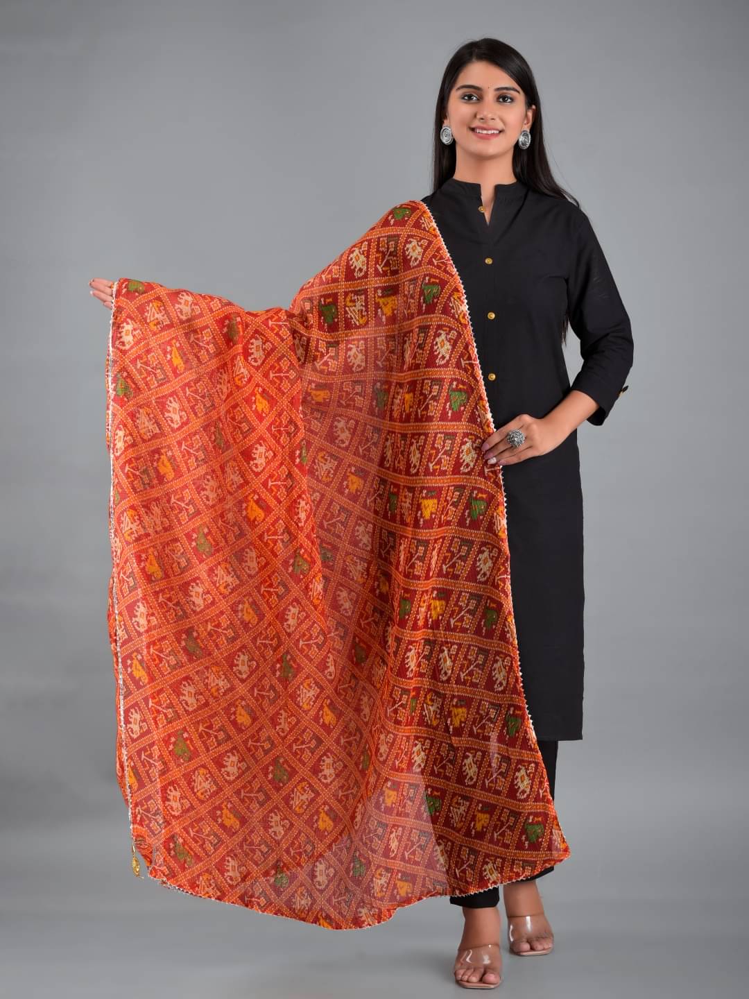 Apratim - Red Cotton Women's Dupatta - ( Pack of 1 )     			Apratim - Red Cotton Women's Dupatta - ( Pack of 1 )