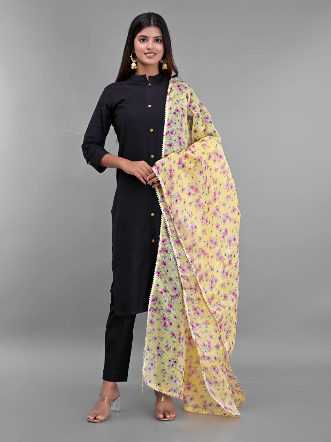 Apratim - Yellow Cotton Women's Dupatta - ( Pack of 1 )     			Apratim - Yellow Cotton Women's Dupatta - ( Pack of 1 )