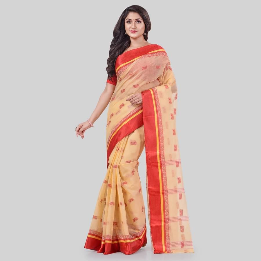     			Desh Bidesh Cotton Self Design Saree Without Blouse Piece ( Multicolour )