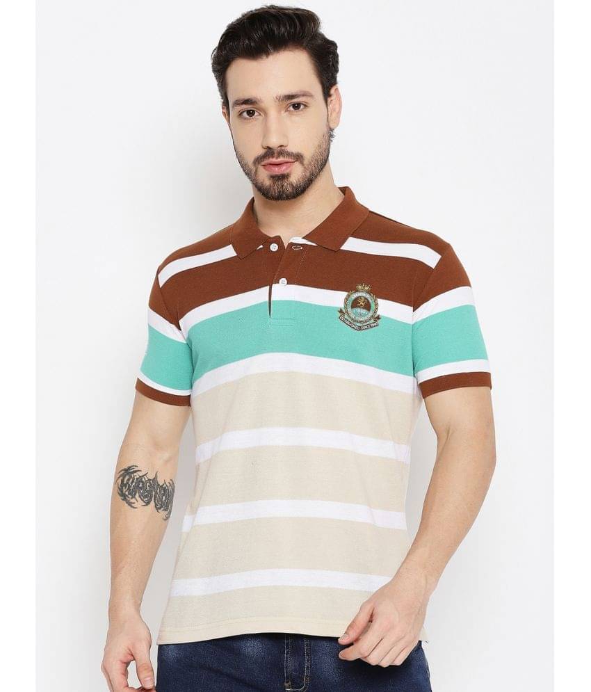 Duke Pack of 1 Cotton Blend Slim Fit Striped Half Sleeves Men's Polo T Shirt ( Multicolor ) Duke Pack of 1 Cotton Blend Slim Fit Striped Half Sleeves Men's Polo T Shirt ( Multicolor )