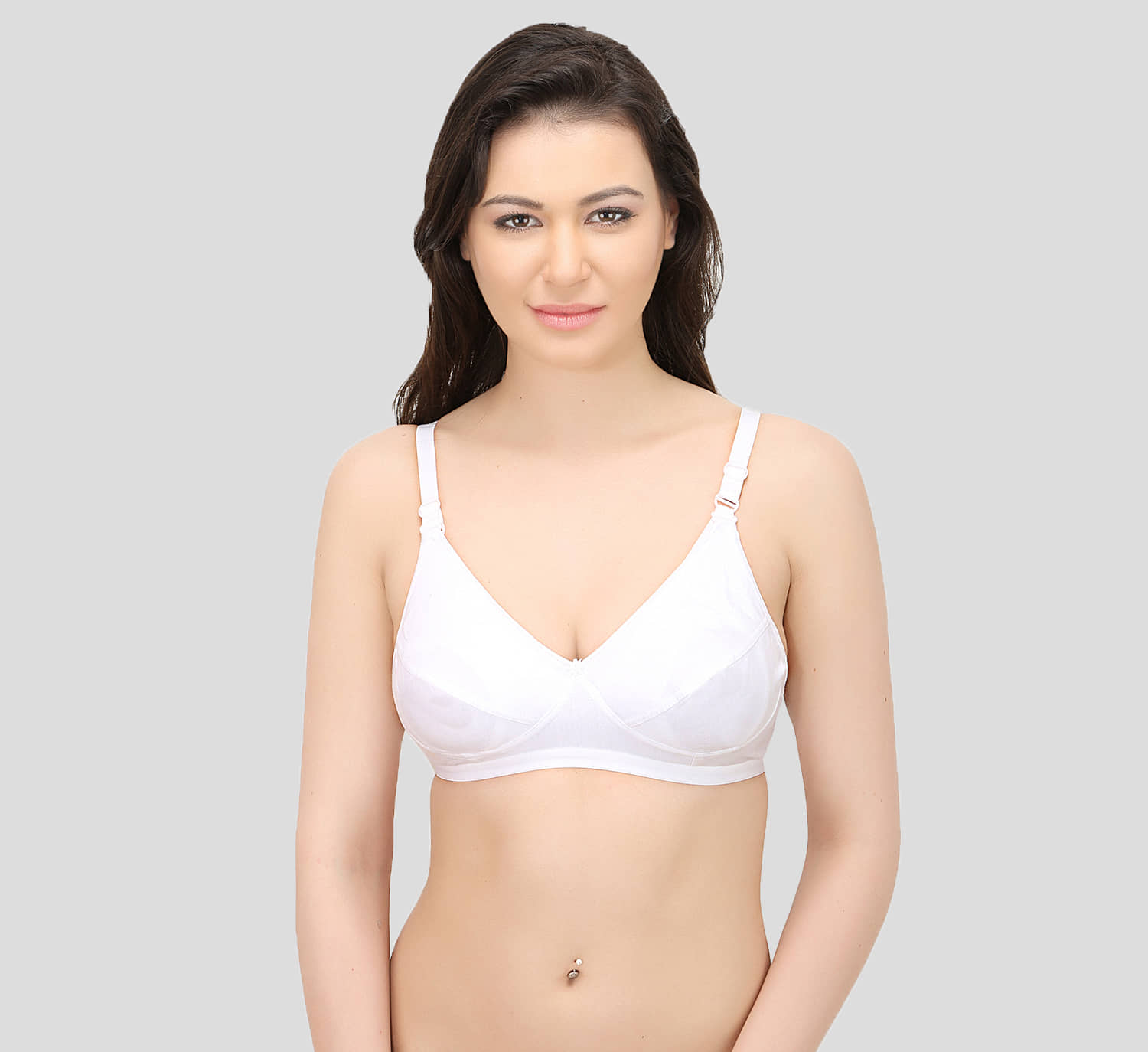 Elina White Cotton Bra