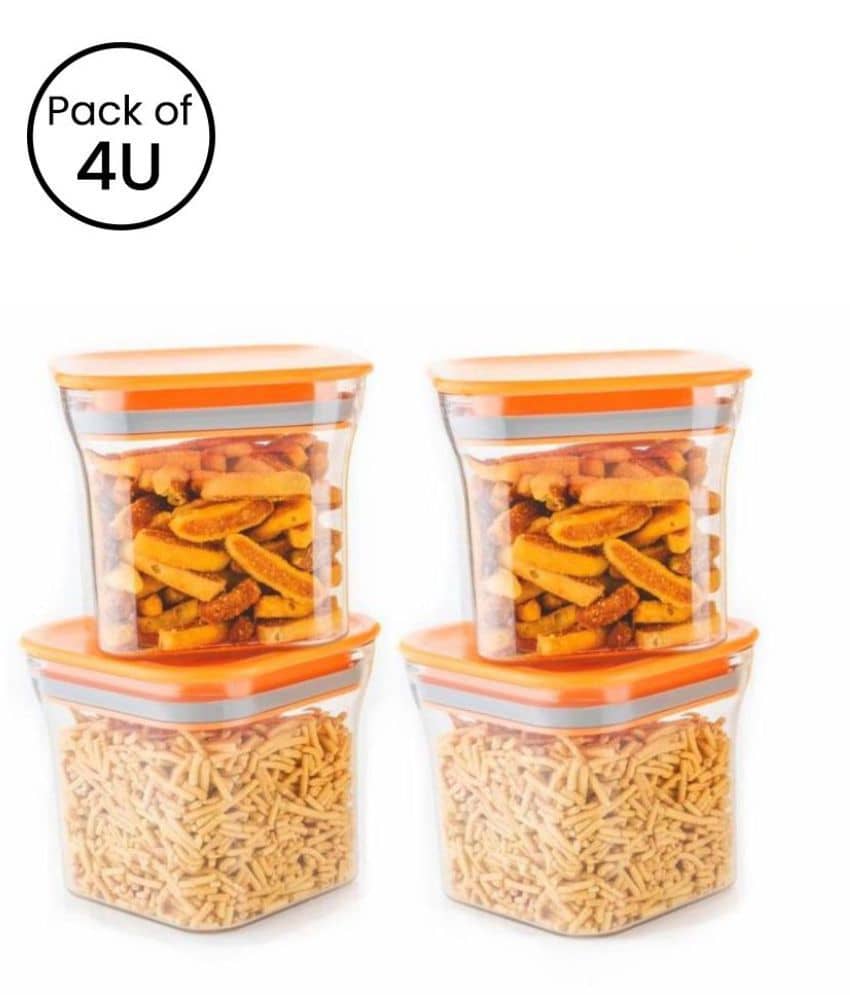 iview kitchenware Multipurpose PET Container 550ml each, Orange (4U)
