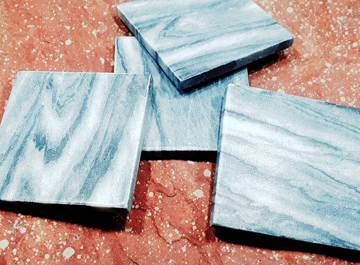     			KRAFT CLOUDS Marble Square Coasters - Pack of 4