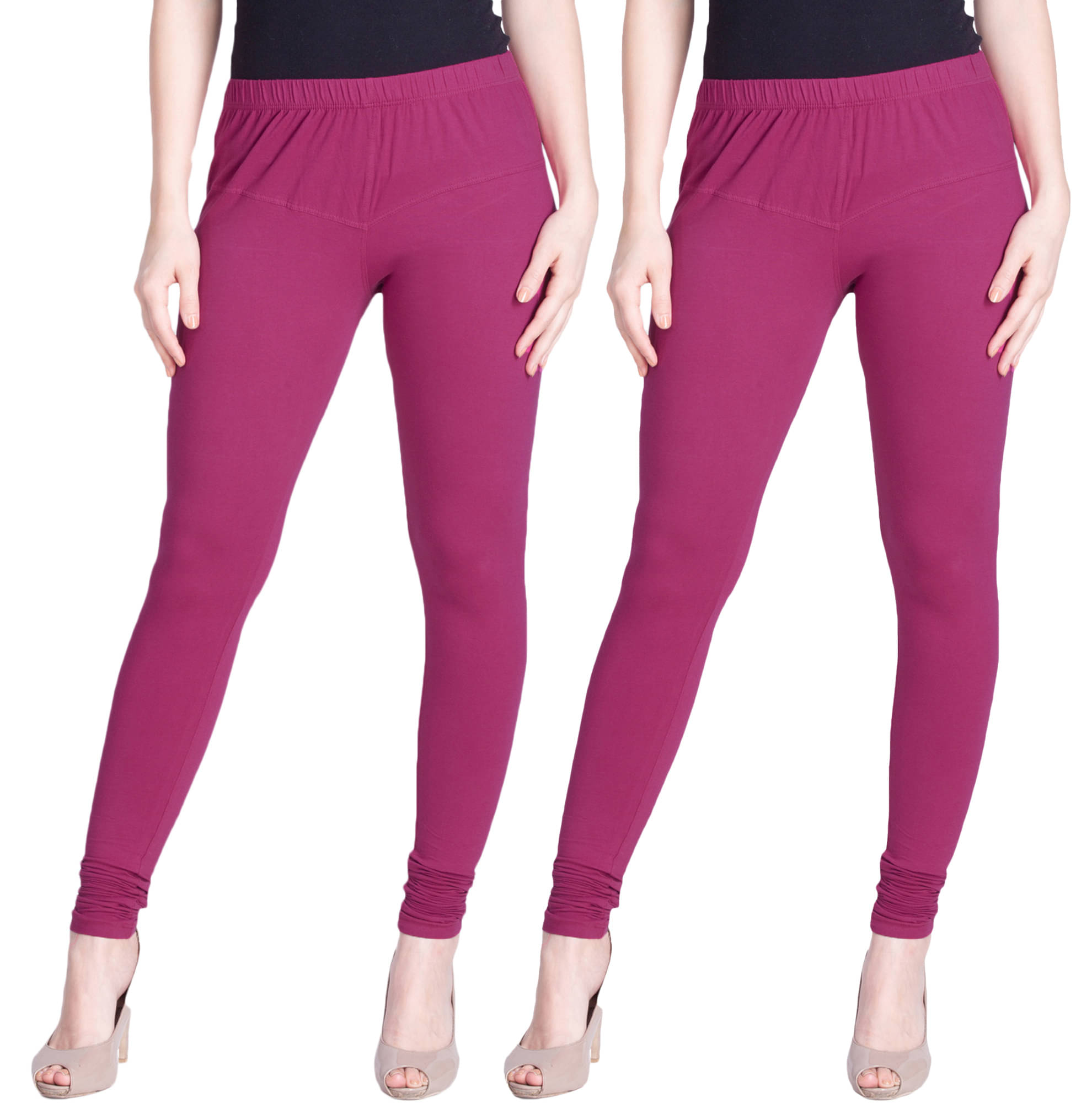     			LYRA - Magenta Cotton Women's Leggings ( Pack of 2 )