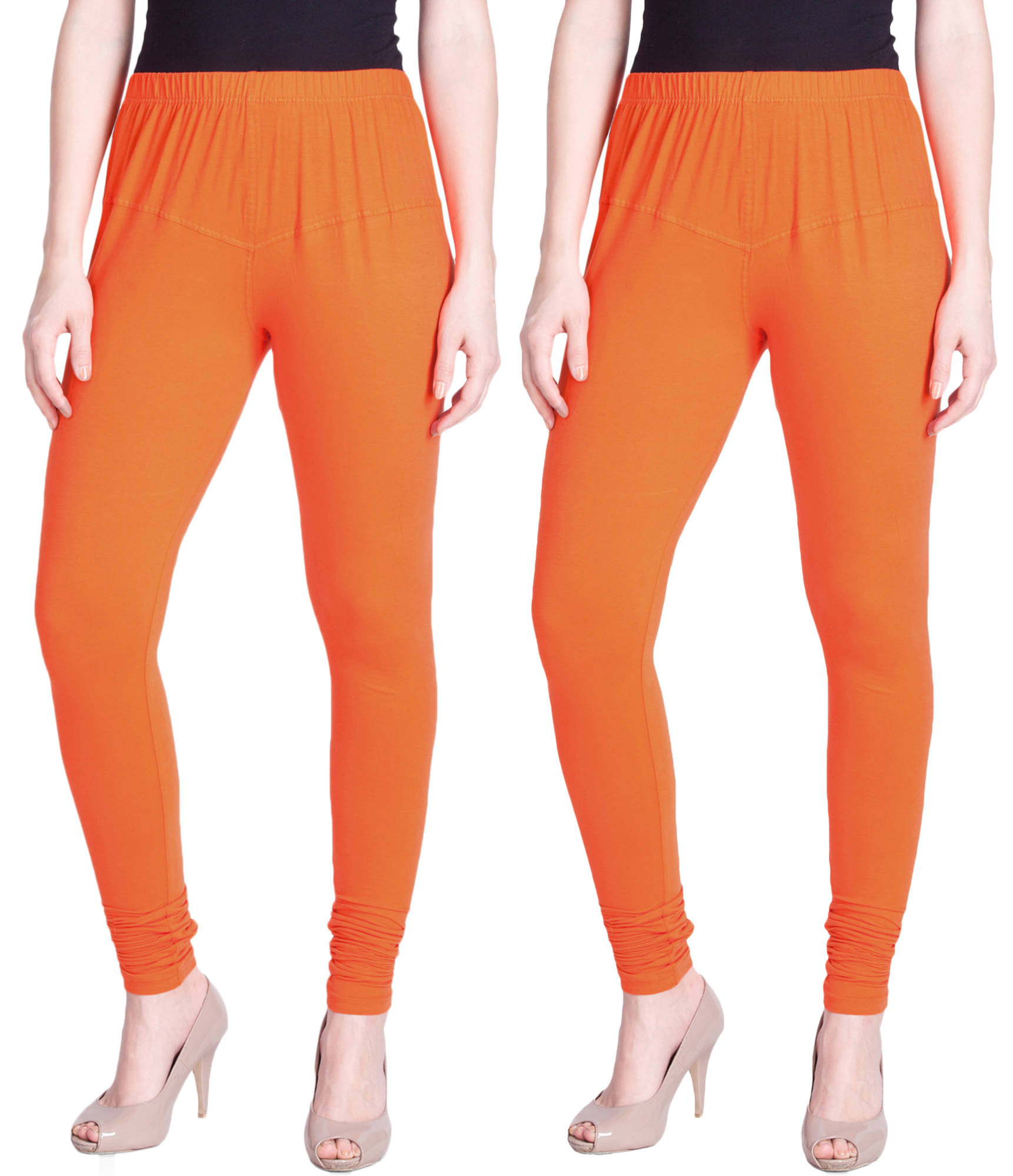     			LYRA - Orange Cotton Women's Leggings ( Pack of 2 )