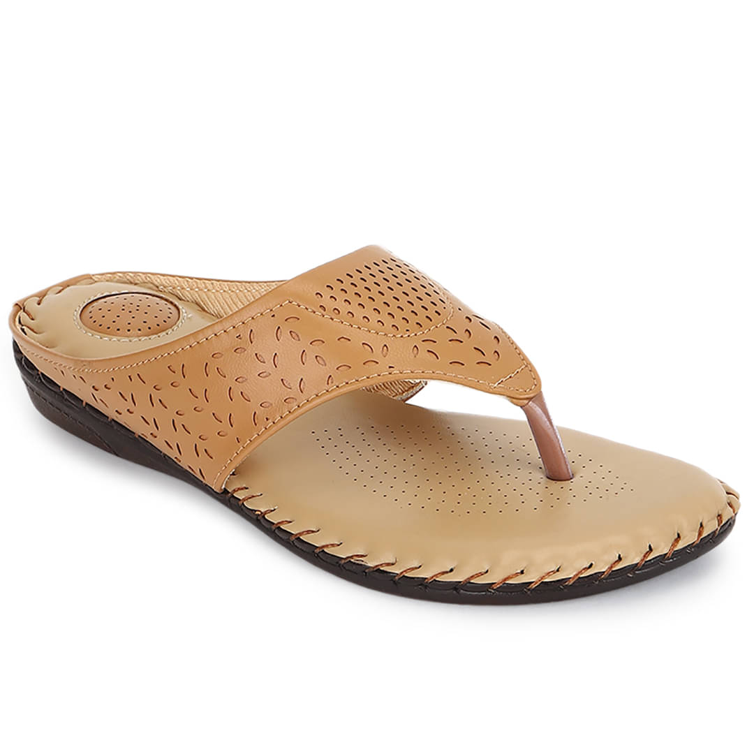    			ORTHO JOY - Beige Women's Flats