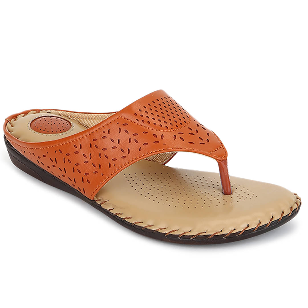     			ORTHO JOY - Brown Women's Flats