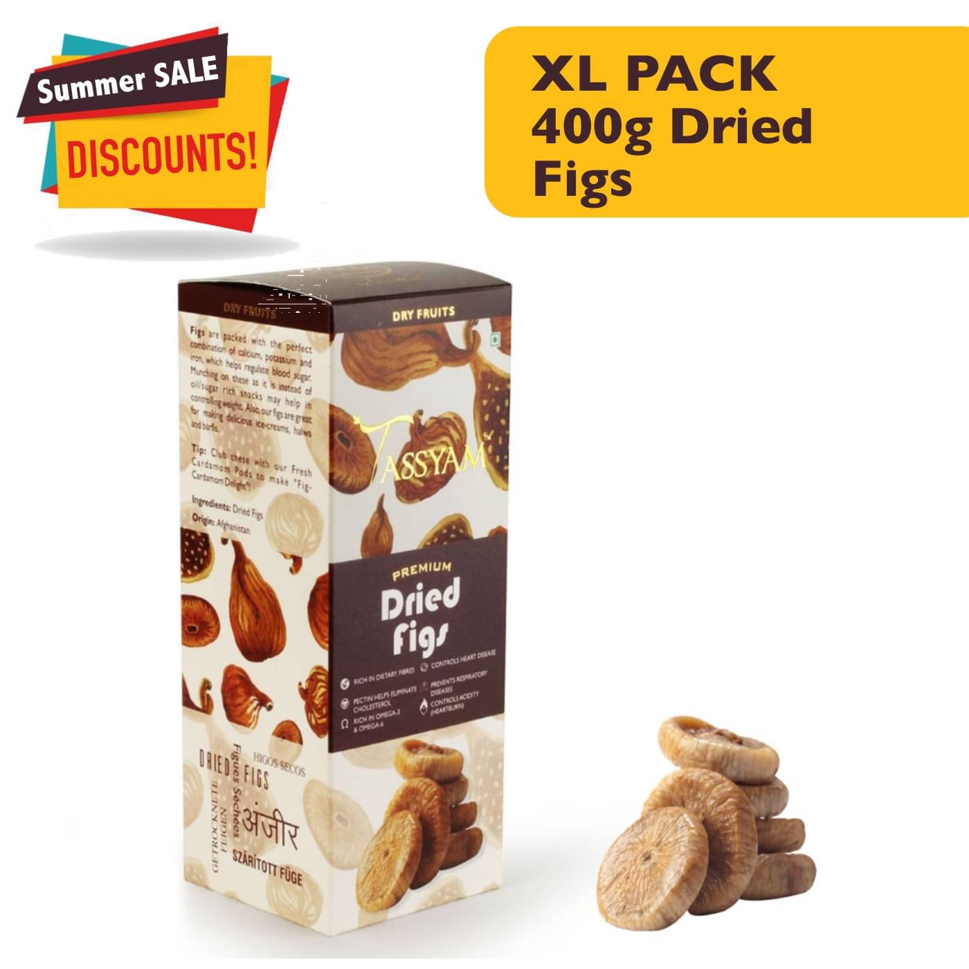 Tassyam Premium Dried Figs 400g Anjeer | Healthy Dry Fruits Jumbo Combo Tassyam Premium Dried Figs 400g Anjeer | Healthy Dry Fruits Jumbo Combo