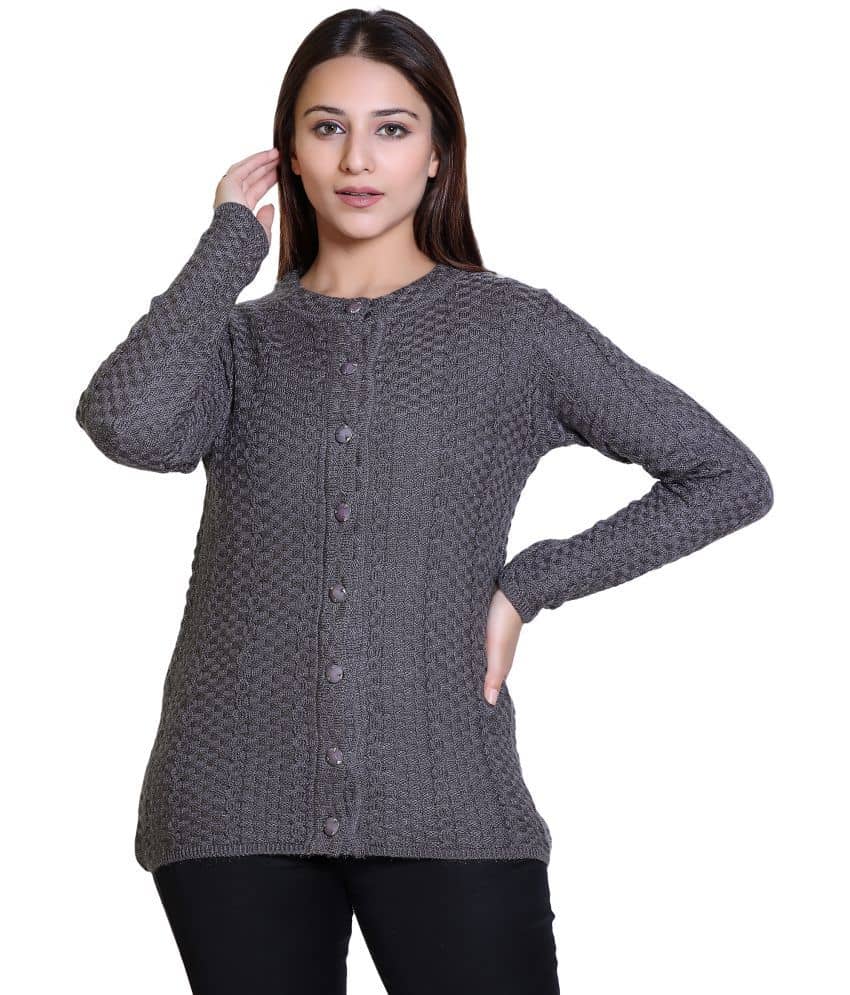 Ogarti Woollen Silver Buttoned Cardigans - Single