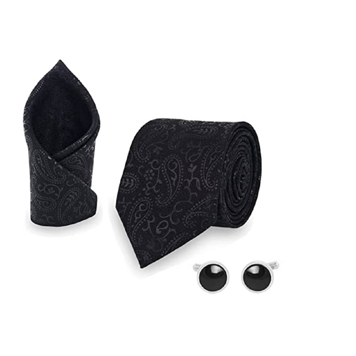 PENYAN Black Printed Satin Necktie - Jewellery Sets | Buy online on ZillyBuy