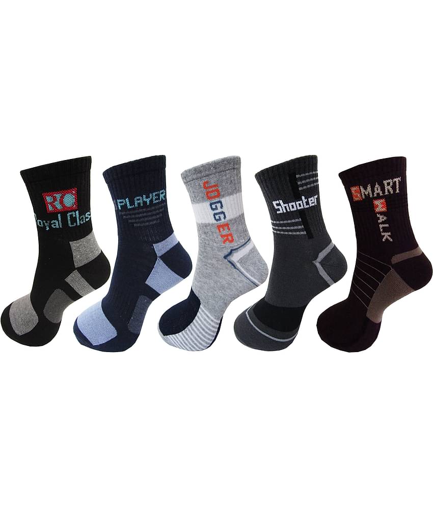 RC. ROYAL CLASS - Cotton Men's Self Design Multicolor Ankle Length Socks ( Pack of 5 )