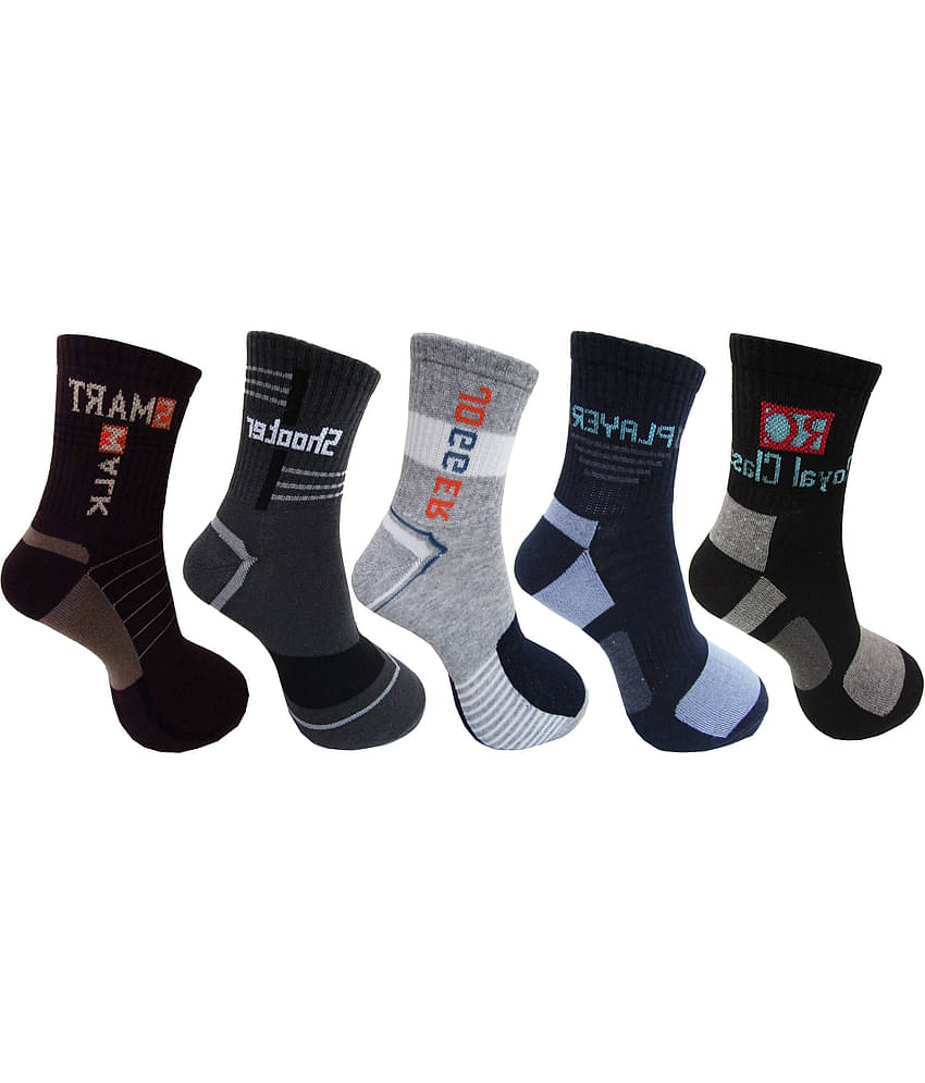 RC. ROYAL CLASS - Cotton Men's Self Design Multicolor Ankle Length Socks ( Pack of 5 )