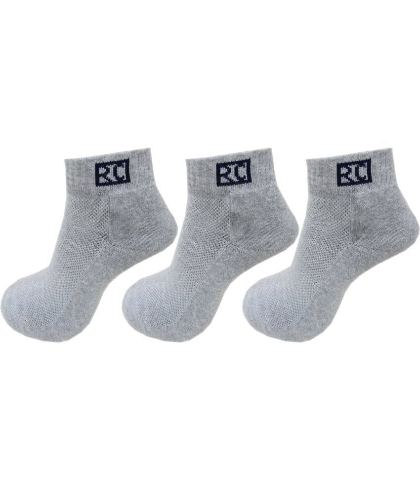     			RC. ROYAL CLASS - Cotton Men's Self Design Grey Melange Ankle Length Socks ( Pack of 3 )