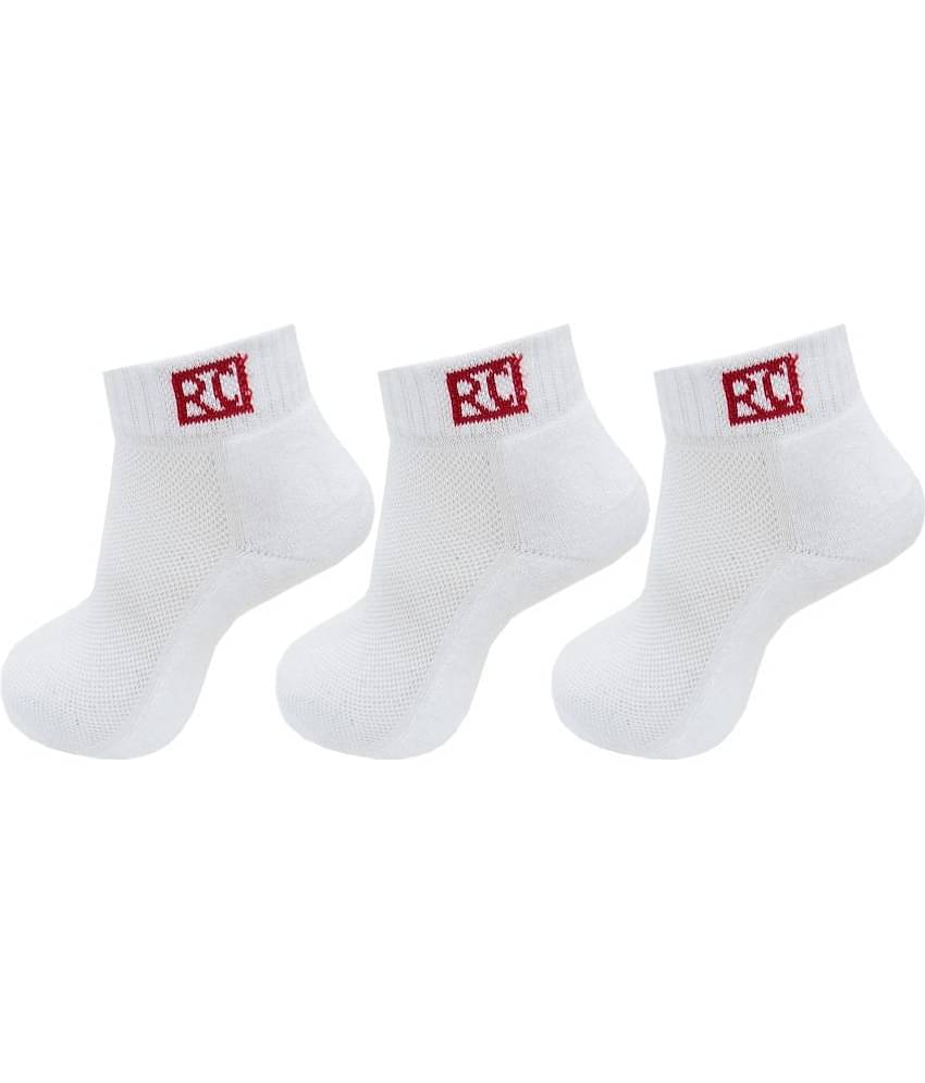 RC. ROYAL CLASS - Cotton Men's Self Design White Ankle Length Socks ( Pack of 3 )