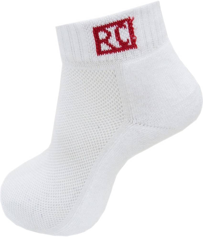 RC. ROYAL CLASS - Cotton Men's Self Design White Ankle Length Socks ( Pack of 3 )