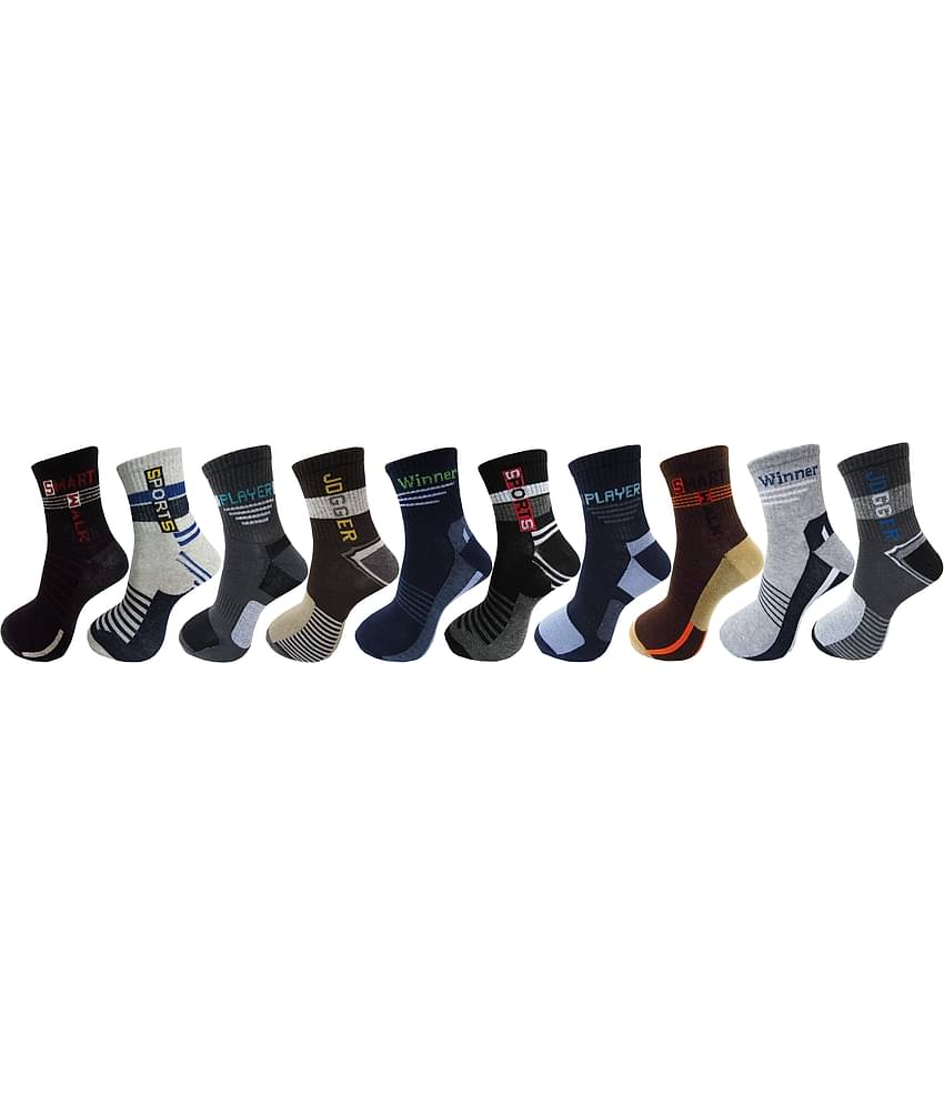 RC. ROYAL CLASS - Cotton Men's Self Design Multicolor Ankle Length Socks ( Pack of 10 )