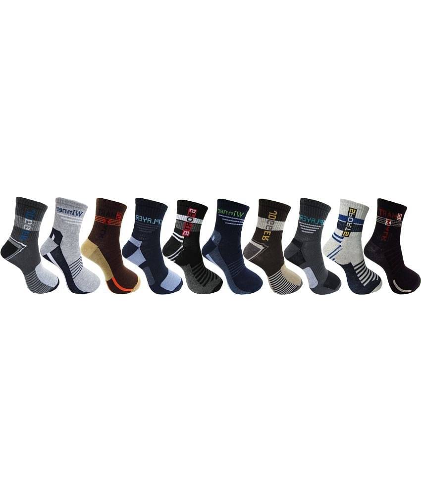 RC. ROYAL CLASS - Cotton Men's Self Design Multicolor Ankle Length Socks ( Pack of 10 )