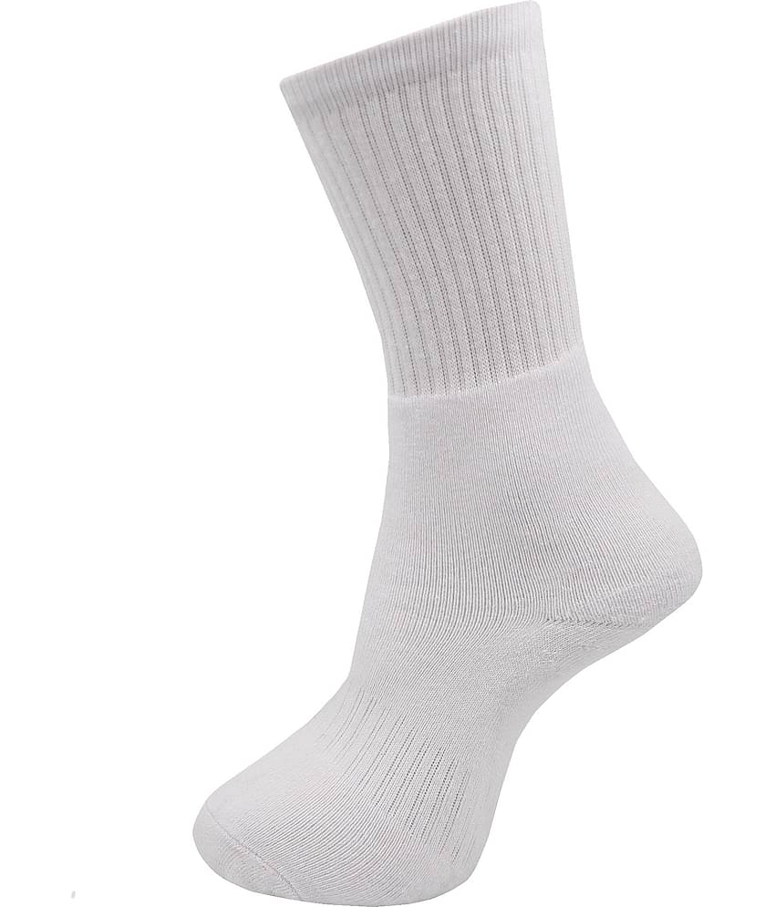 RC. ROYAL CLASS - Cotton Men's Solid White Mid Length Socks ( Pack of 3 )