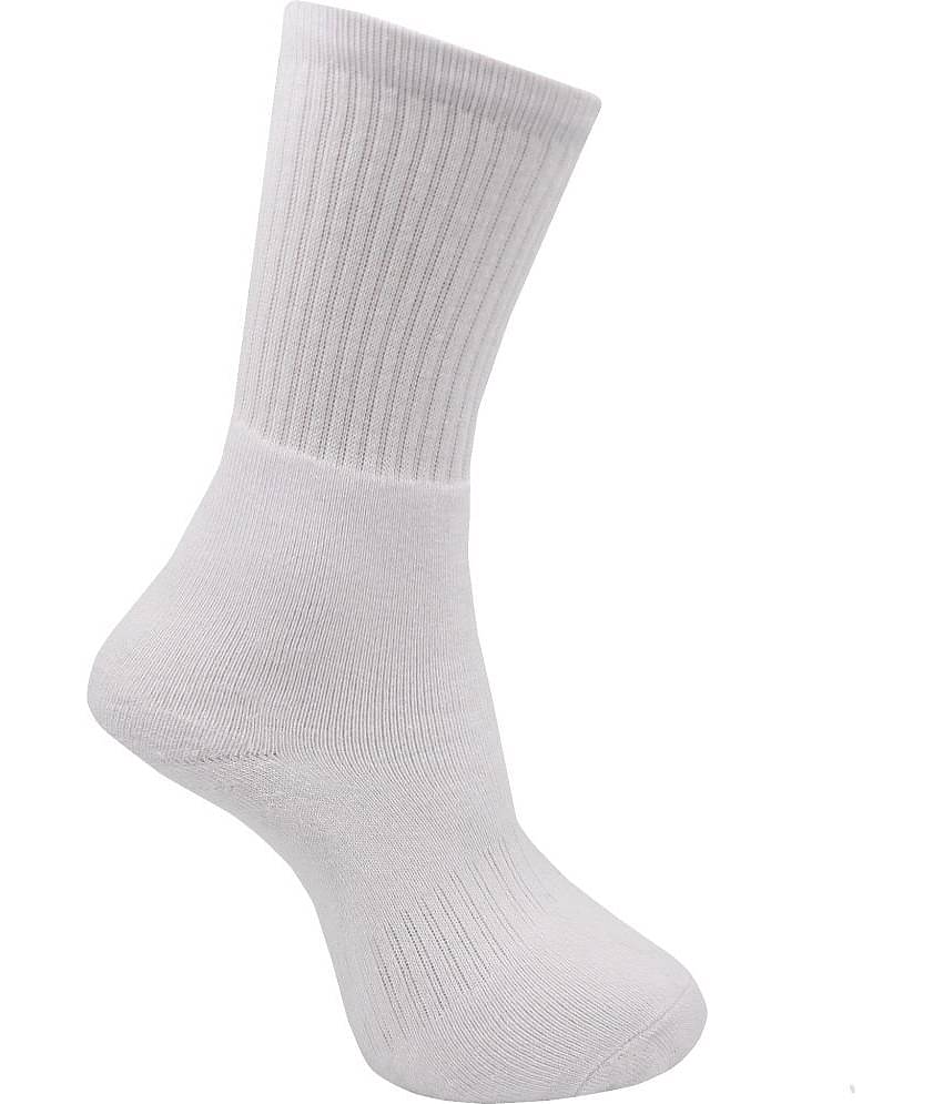RC. ROYAL CLASS - Cotton Men's Solid White Mid Length Socks ( Pack of 3 )