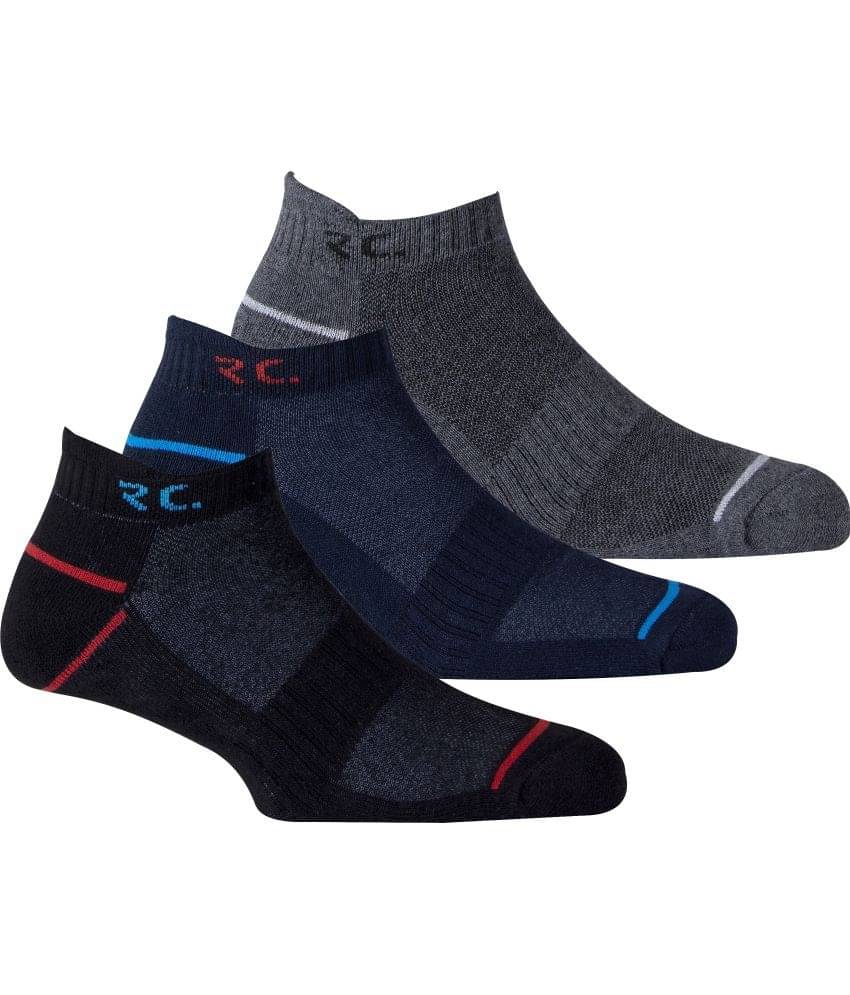     			RC. ROYAL CLASS - Cotton Men's Striped Black Ankle Length Socks ( Pack of 3 )