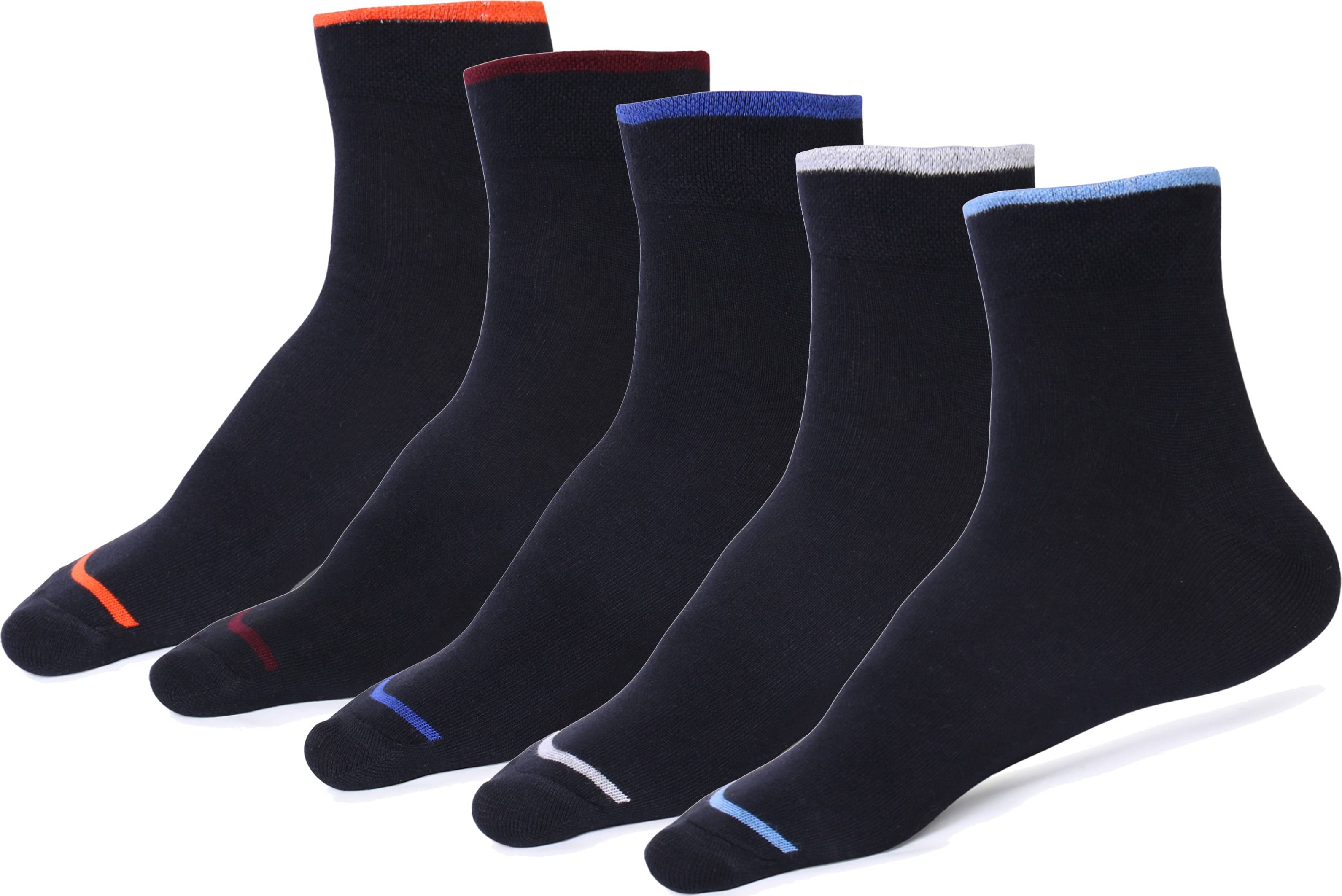 RC. ROYAL CLASS - Cotton Men's Striped Black Ankle Length Socks ( Pack of 5 )     			RC. ROYAL CLASS - Cotton Men's Striped Black Ankle Length Socks ( Pack of 5 )