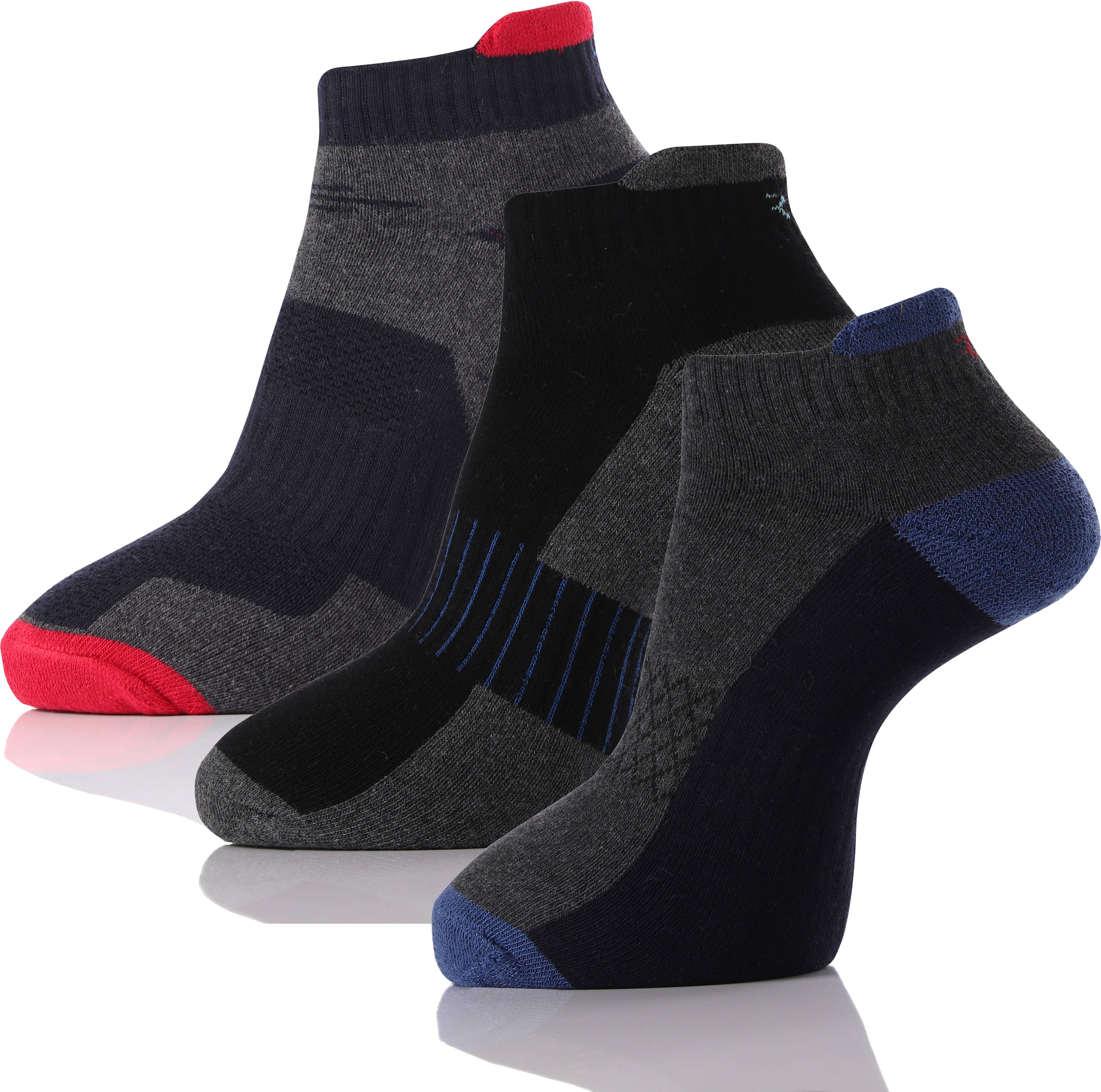     			RC. ROYAL CLASS - Cotton Men's Colorblock Black Ankle Length Socks ( Pack of 3 )