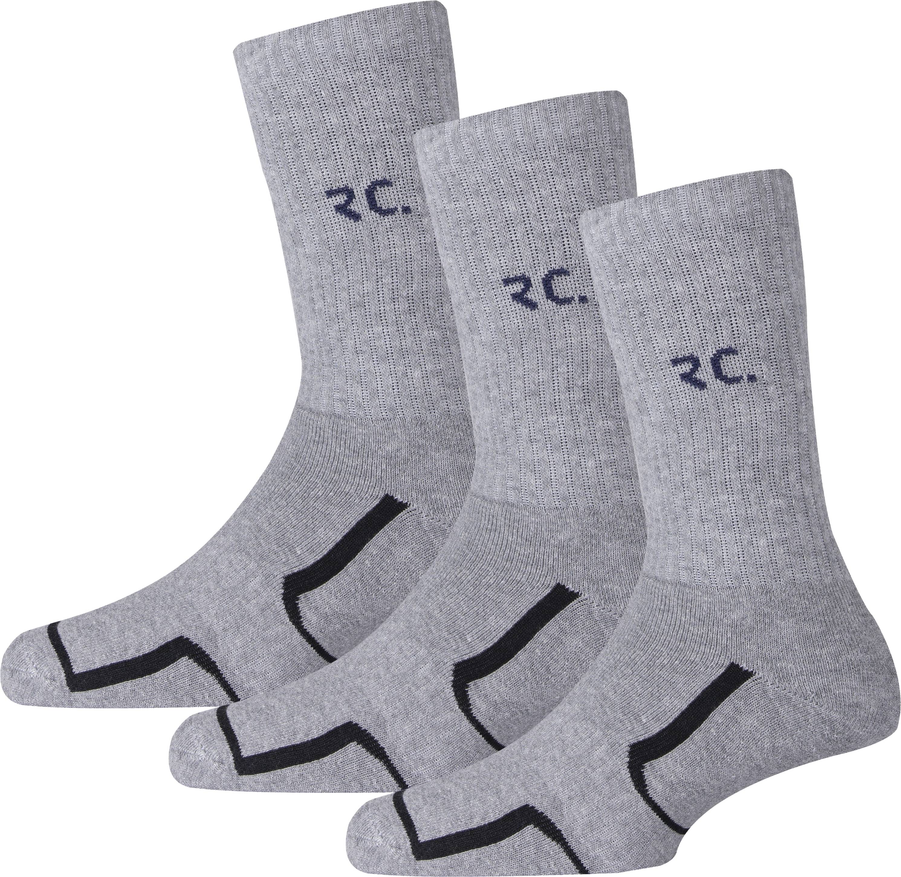     			RC. ROYAL CLASS - Cotton Men's Striped Grey Melange Mid Length Socks ( Pack of 3 )